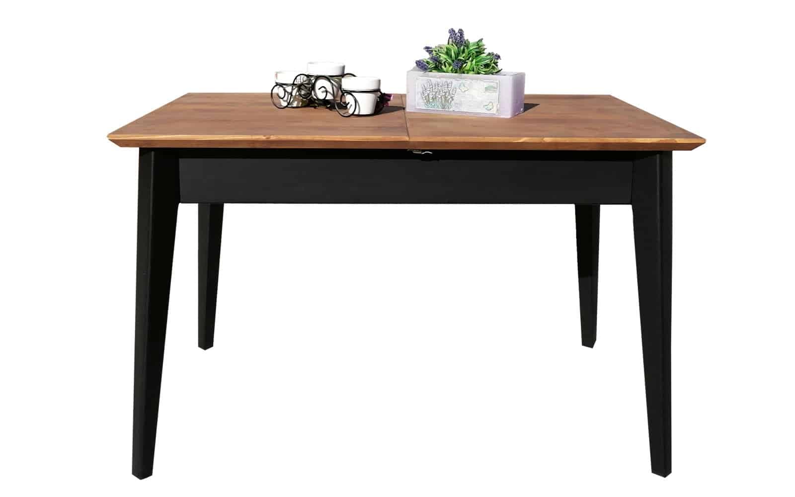 Masă Dining Extensibilă Timeless, Lemn Masiv, 120/160x80x76 cm, Negru