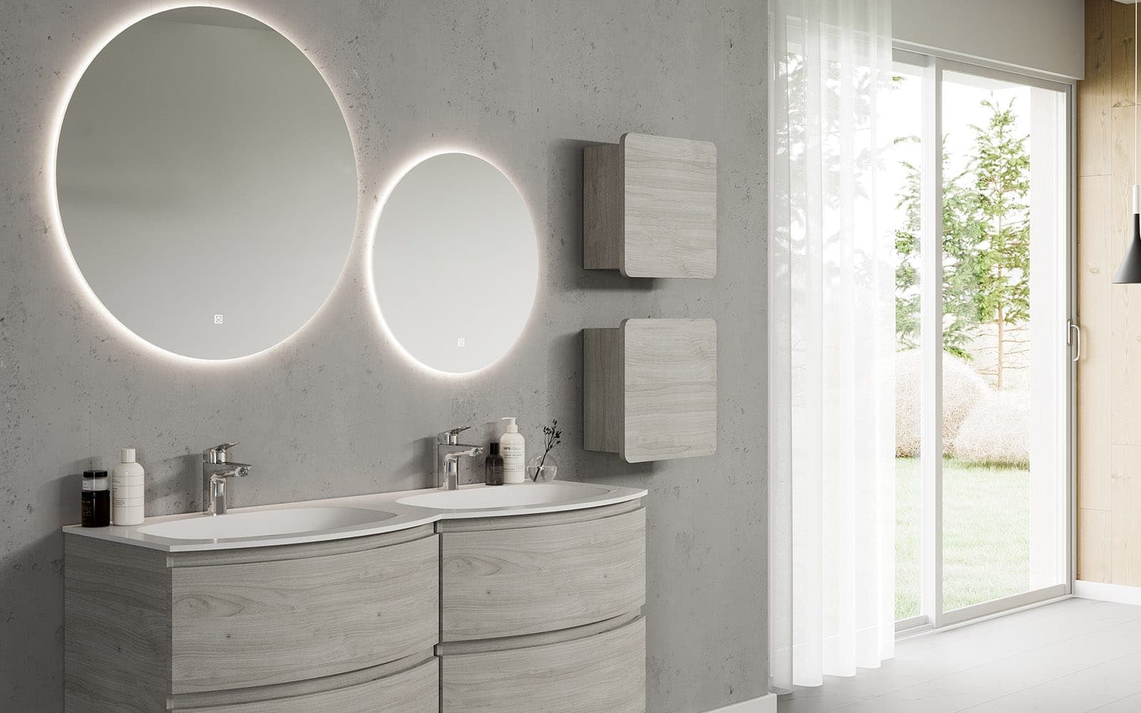 Oglinda cu iluminare LED rotundă Ø60/80 cm
