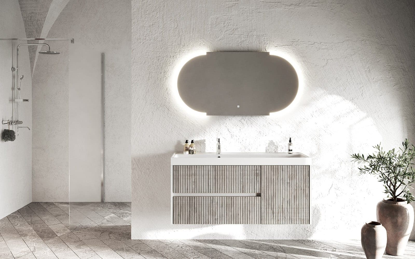 Oglinda cu iluminare LED si acționare touch, 120x60cm