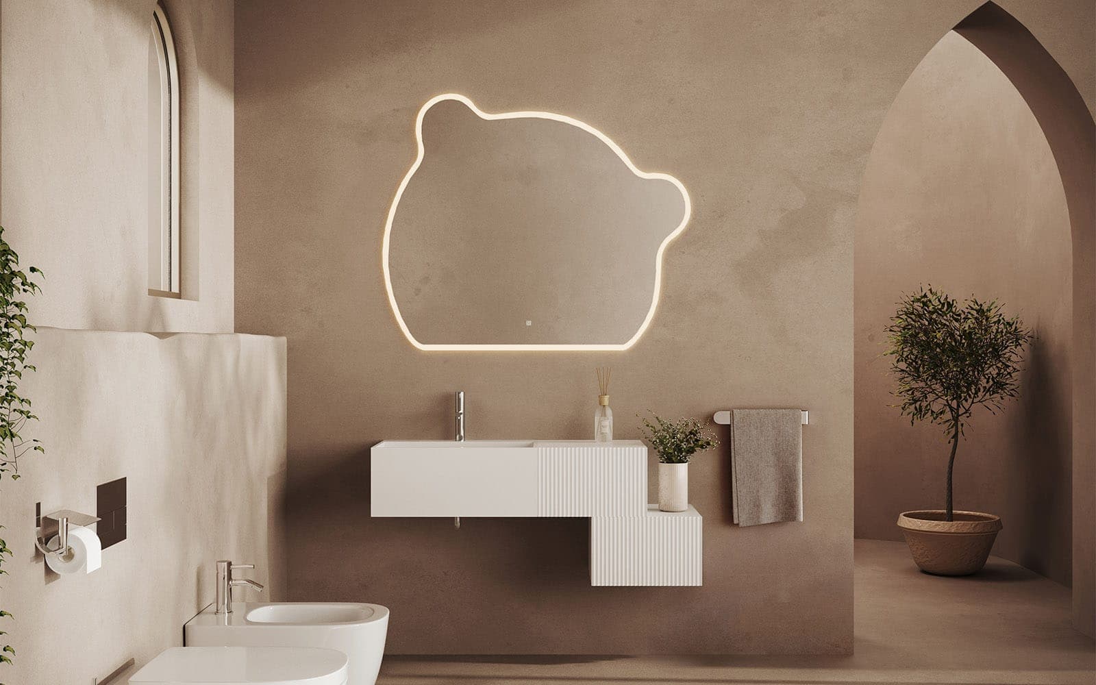 Oglindă cu iluminare LED si acționare touch, 120x100cm