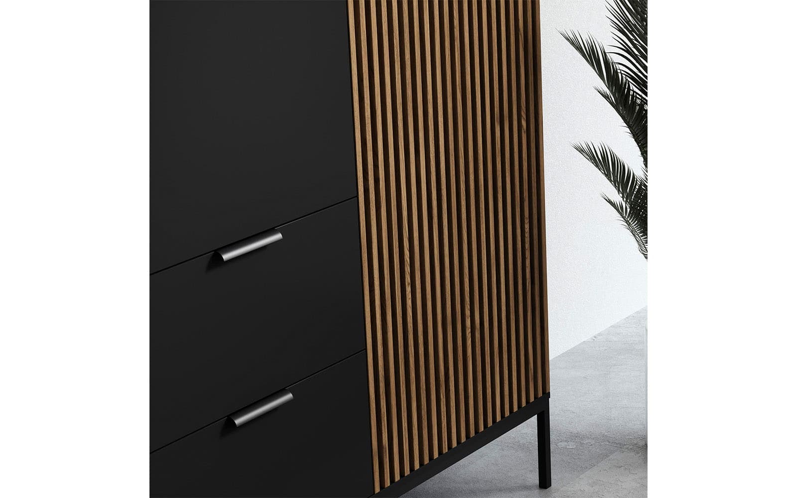 Dulap Sia, 185x60x200cm, Negru