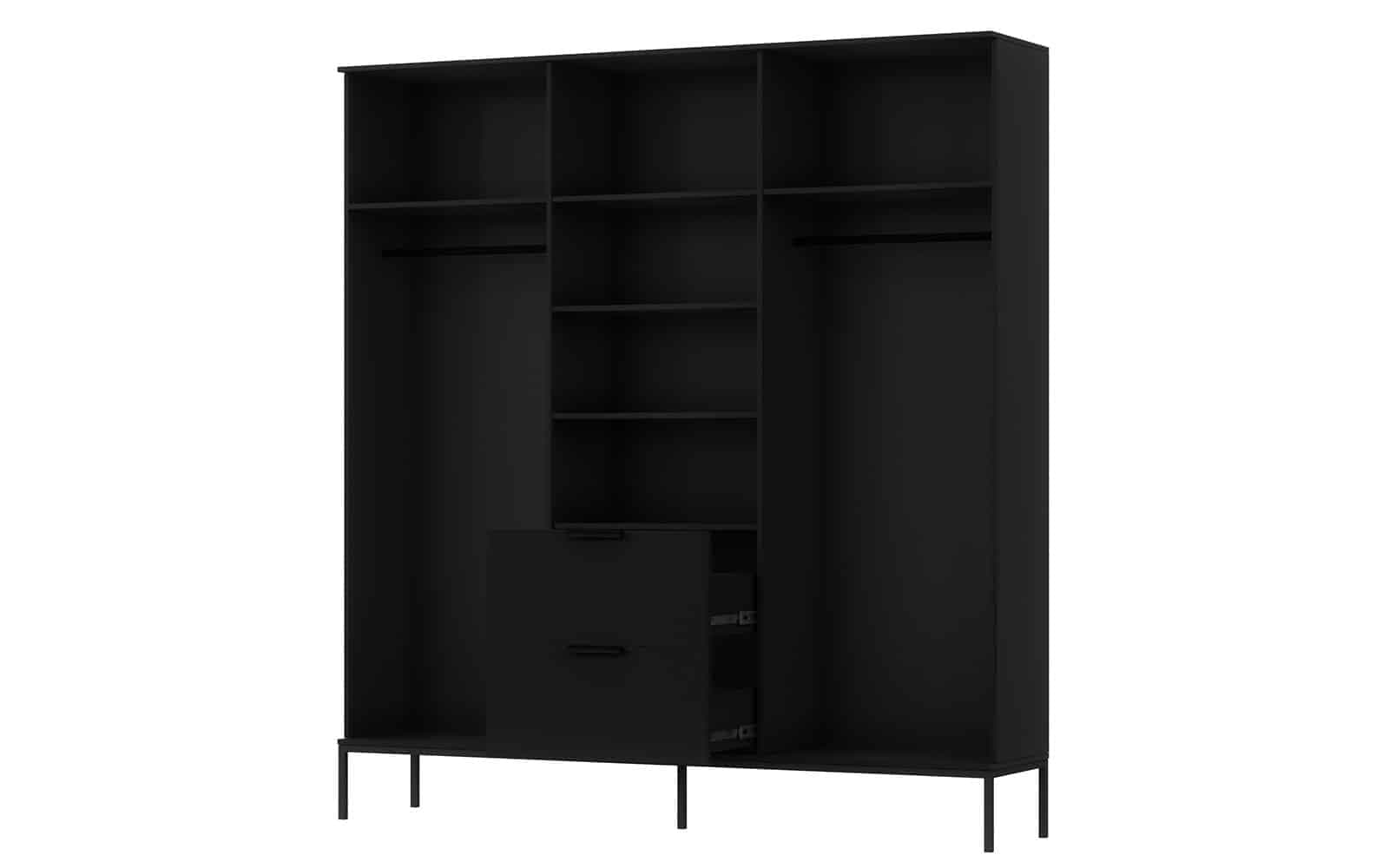 Dulap Sia, 185x60x200cm, Negru
