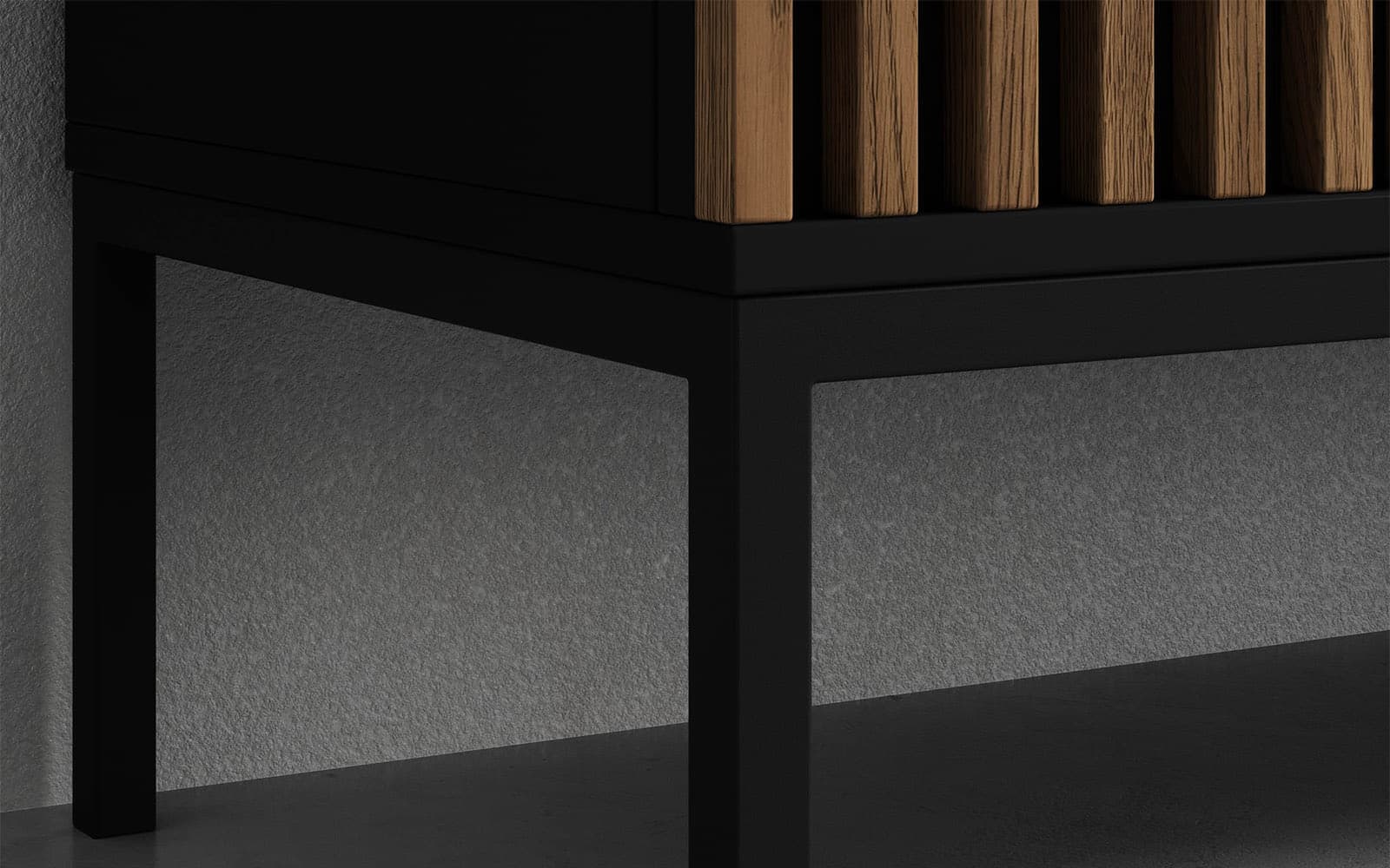 Dulap Sia, 185x60x200cm, Negru din lemn masiv