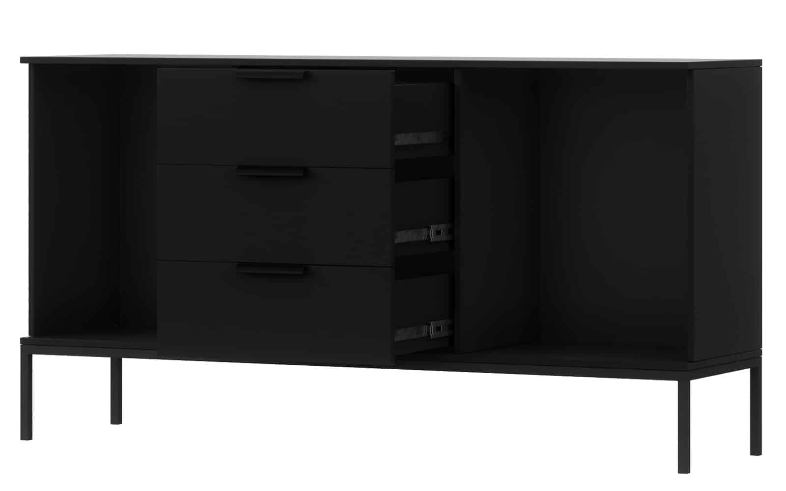 Comodă Sia, 150x40x80cm, Negru