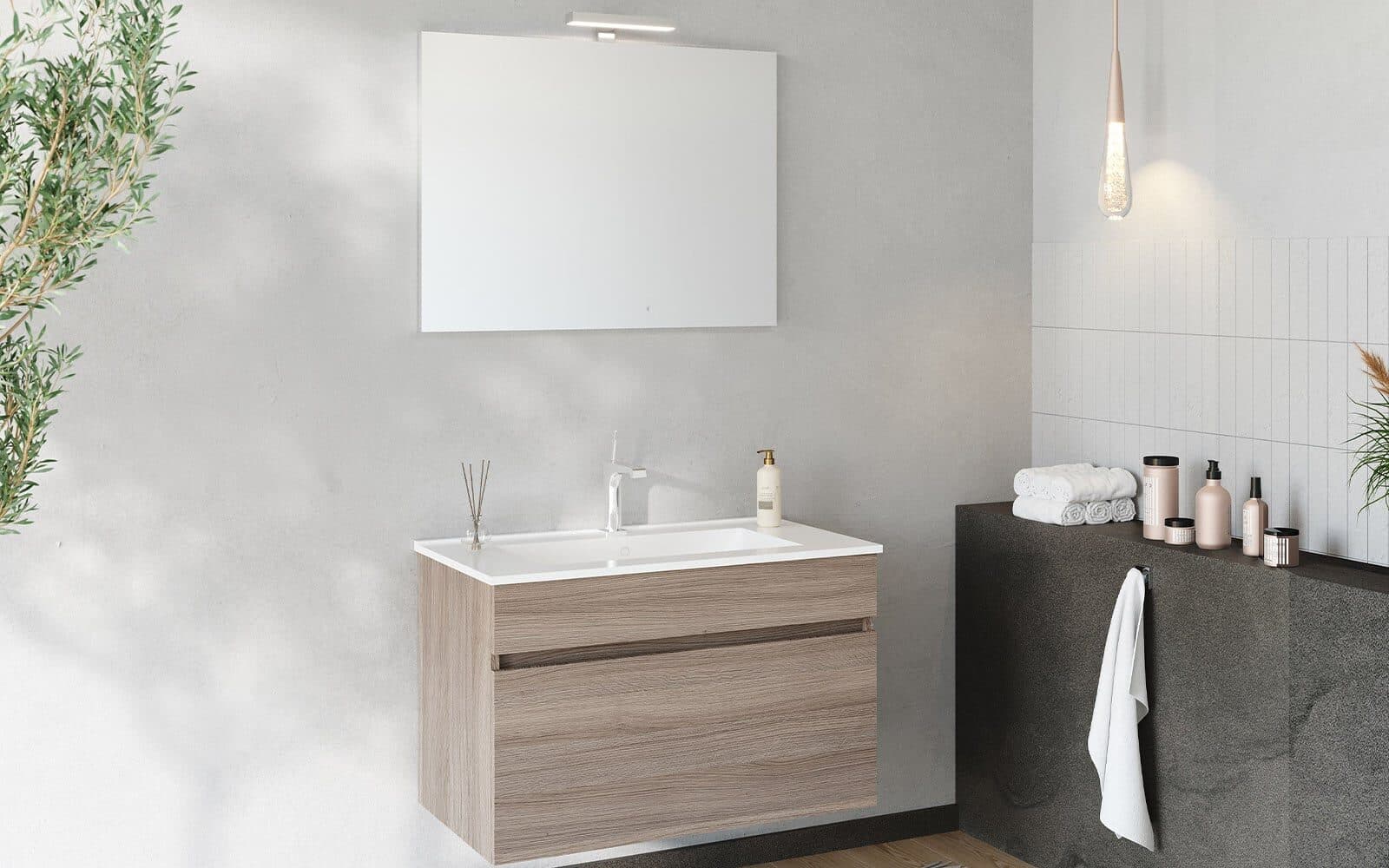 Set Mobilier Baie Suspendat Salta, 80cm din lemn masiv