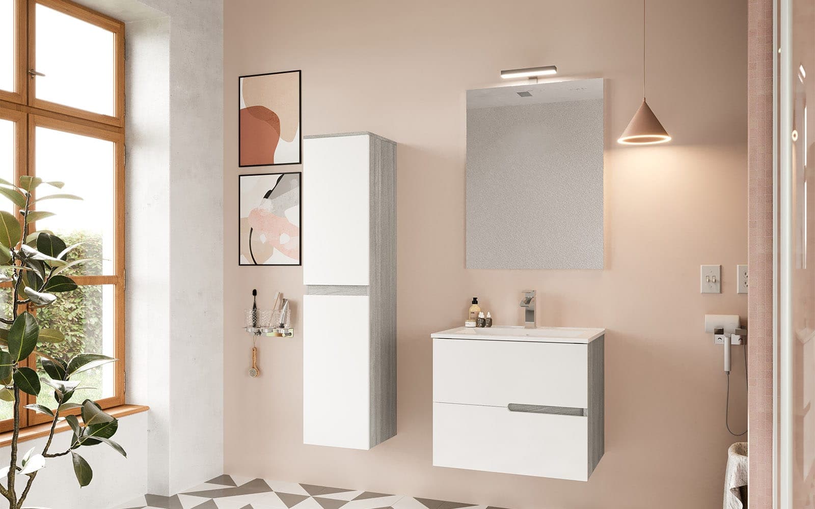 Set Mobilier Baie Suspendat Bello, 60cm