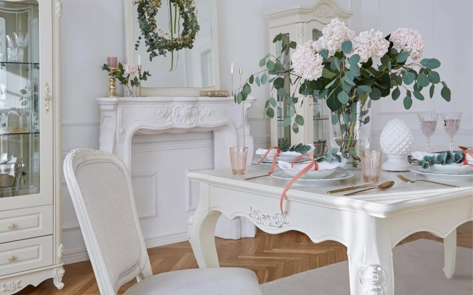 Masă Dining Extensibilă Paris, 180/240x100x80cm, Alb