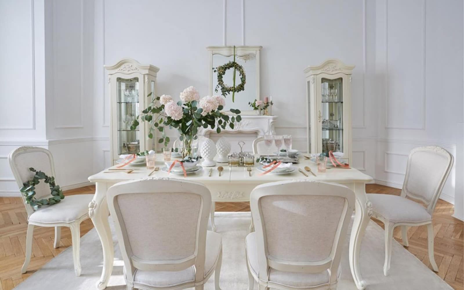 Masă Dining Extensibilă Paris, 180/240x100x80cm, Alb