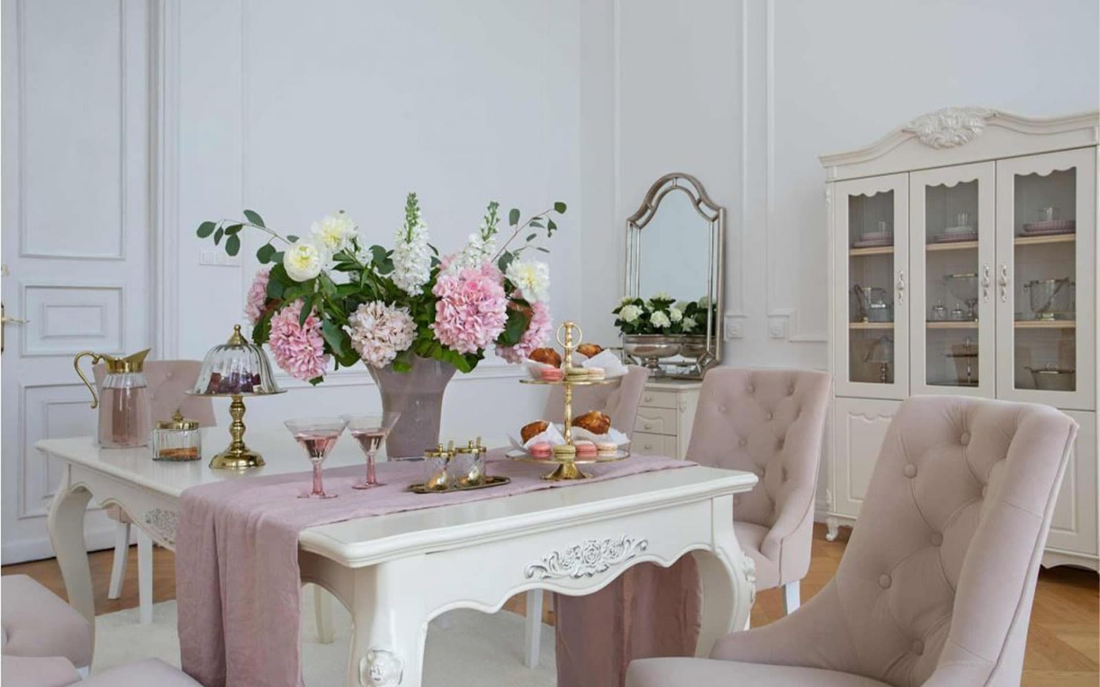 Masă Dining Extensibilă Paris, 180/240x100x80cm, Alb