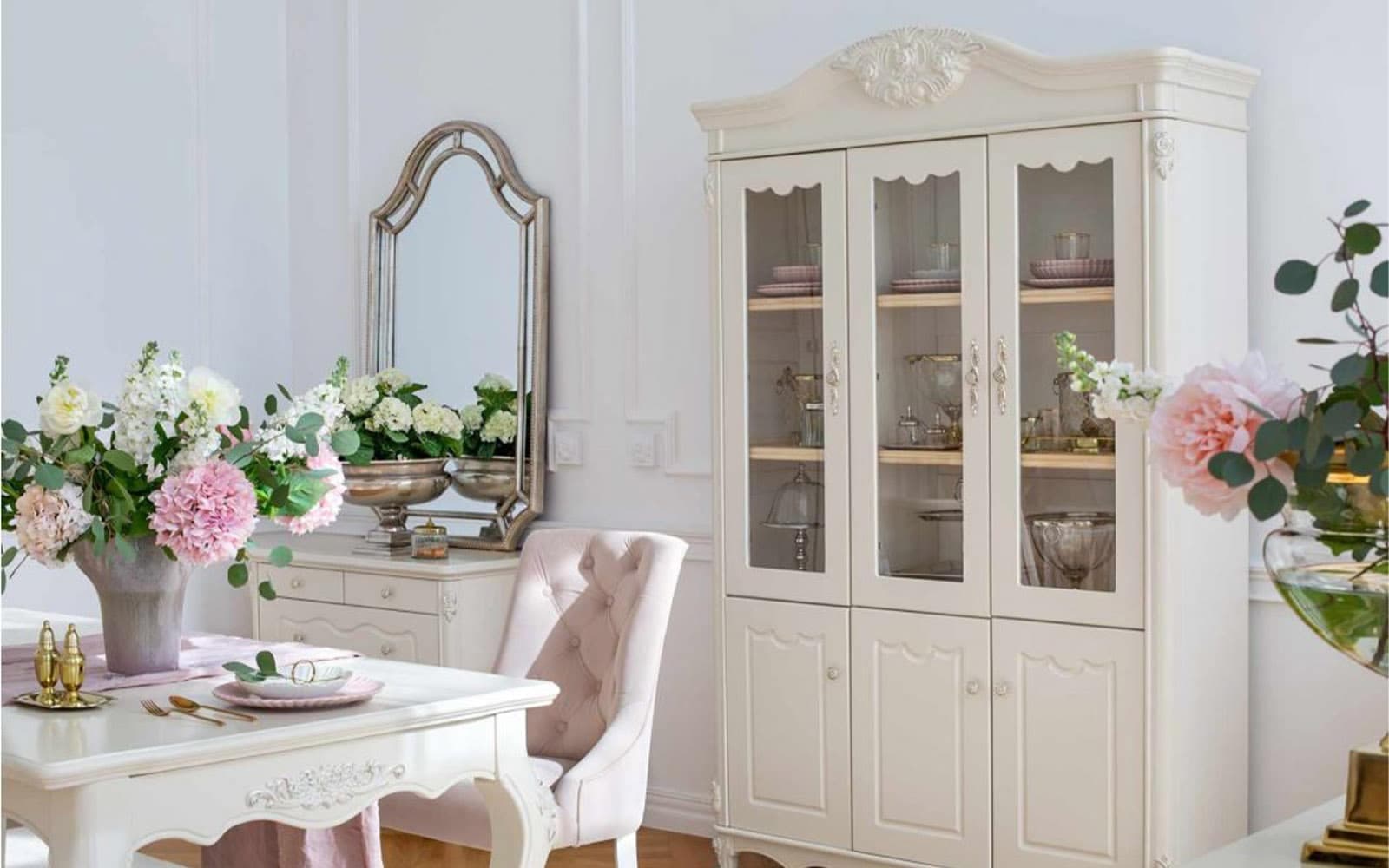 Scaun Dining Paris, 56x65x98cm, Blue/Beige