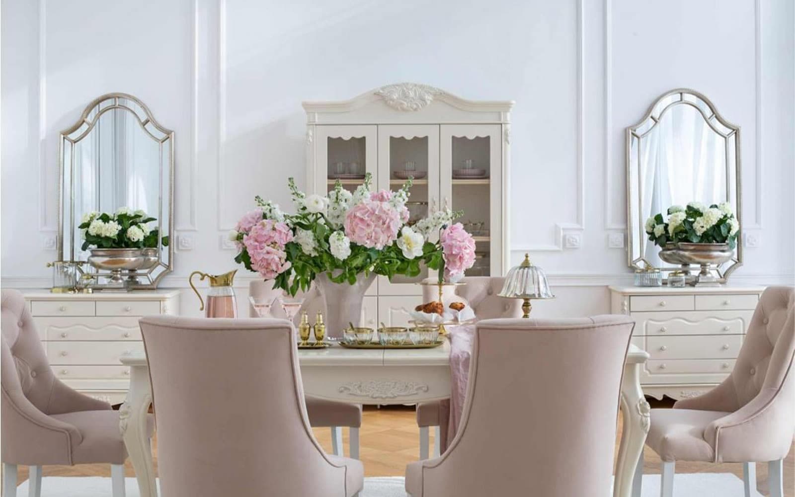 Scaun Dining Paris, 56x65x98cm, Blue/Beige