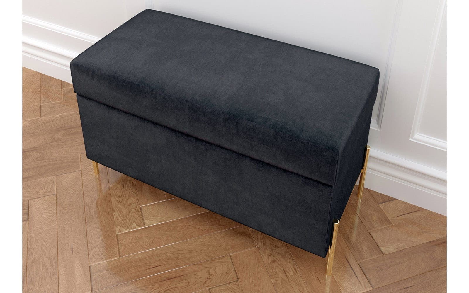 Băncuță Tapițată Zoe, 80x37x46 cm din lemn masiv