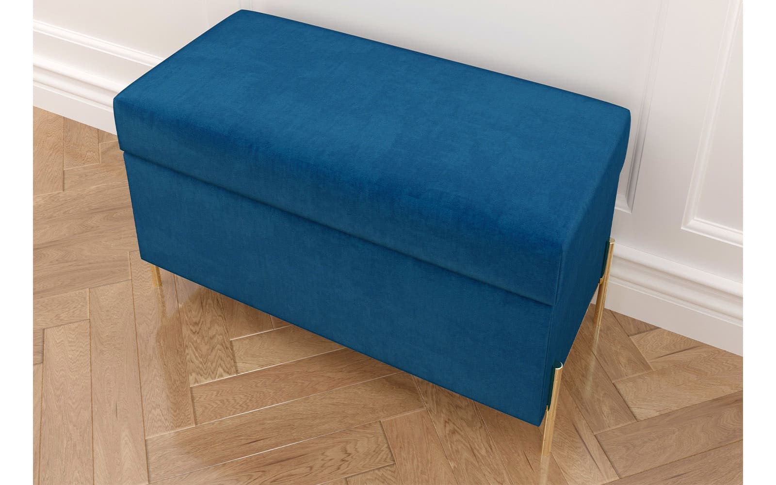 Băncuță Tapițată Zoe, 80x37x46 cm din lemn masiv