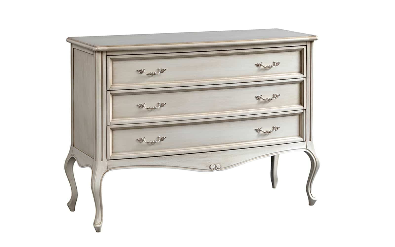 Comoda Ambra, Lemn Masiv,Crem, 130x52x95cm
