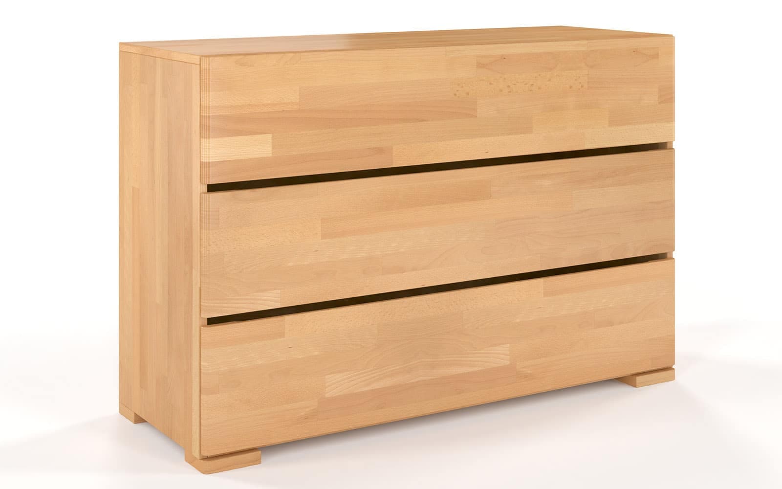 Comodă TerraCraft, Lemn Masiv Fag, 3 sertare, 120x45x81cm