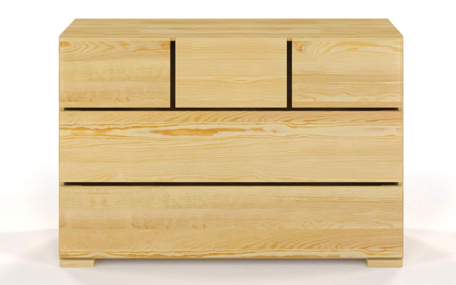 Comodă TerraCraft, Lemn Masiv Pin, 3+2 Sertare, 120x45x81cm