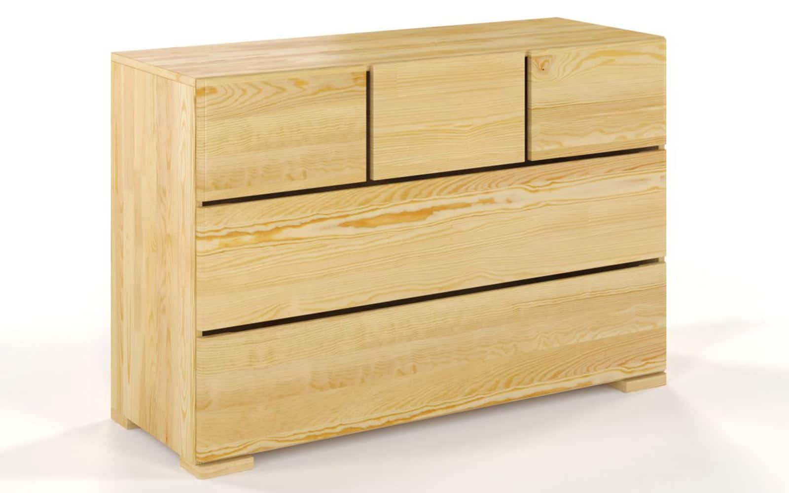 Comodă TerraCraft, Lemn Masiv Pin, 3+2 Sertare, 120x45x81cm