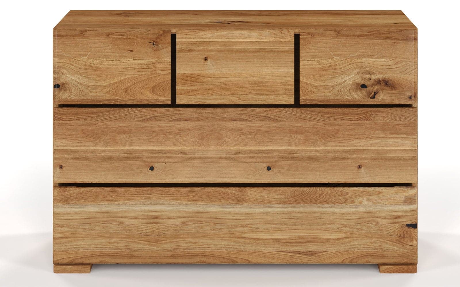 Comodă TerraCraft, Lemn Masiv Stejar, 3+2 Sertare, 120x45x81cm