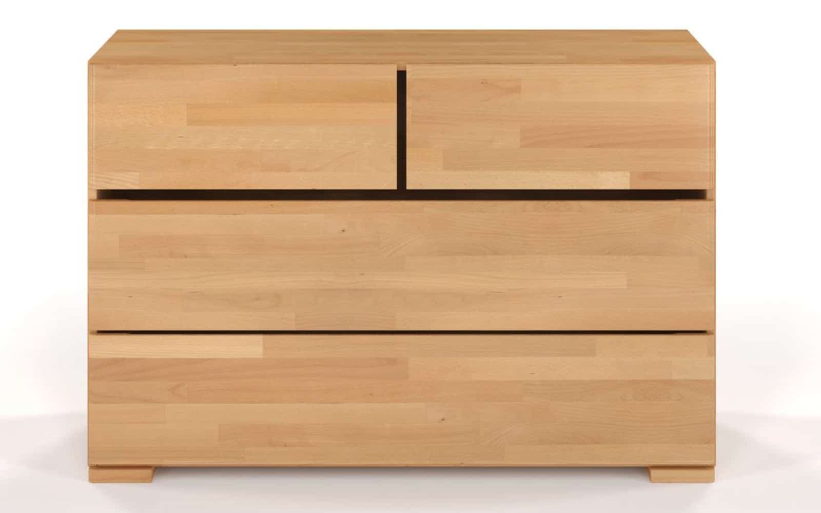 Comodă TerraCraft, Lemn Masiv Fag, 2+2 Sertare, 120x45x81cm