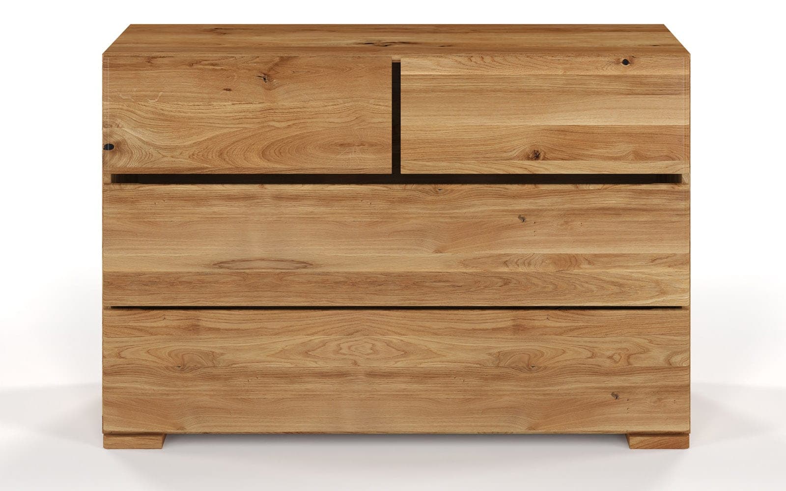 Comodă TerraCraft, Lemn Masiv Stejar, 2+2 Sertare, 120x45x81cm