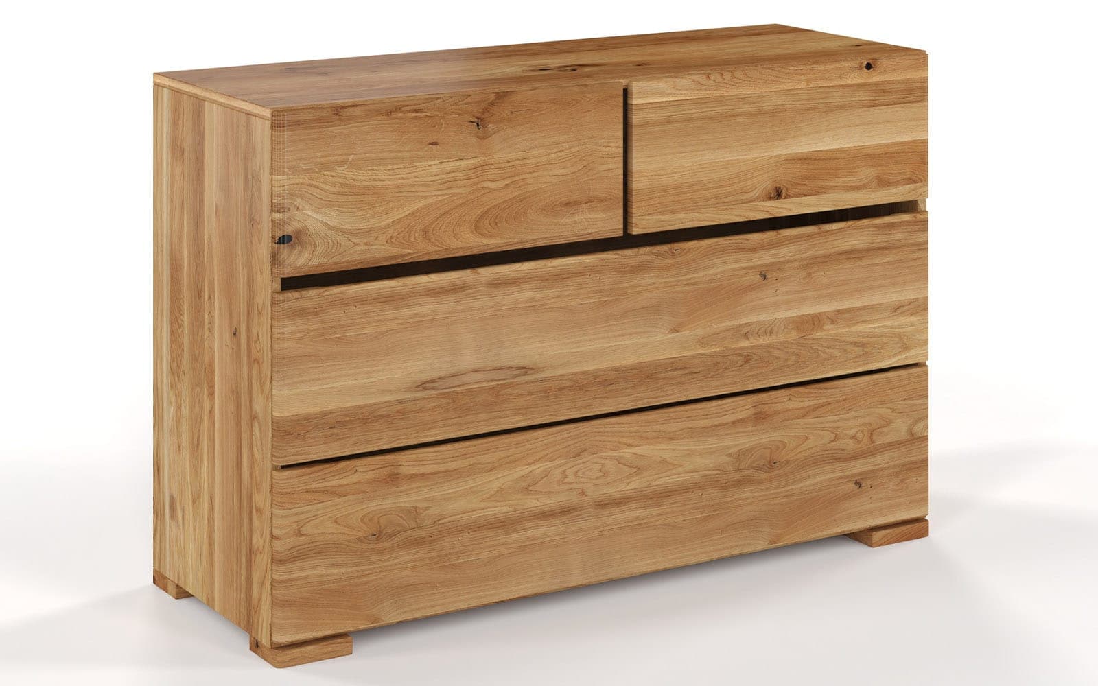 Comodă TerraCraft, Lemn Masiv Stejar, 2+2 Sertare, 120x45x81cm
