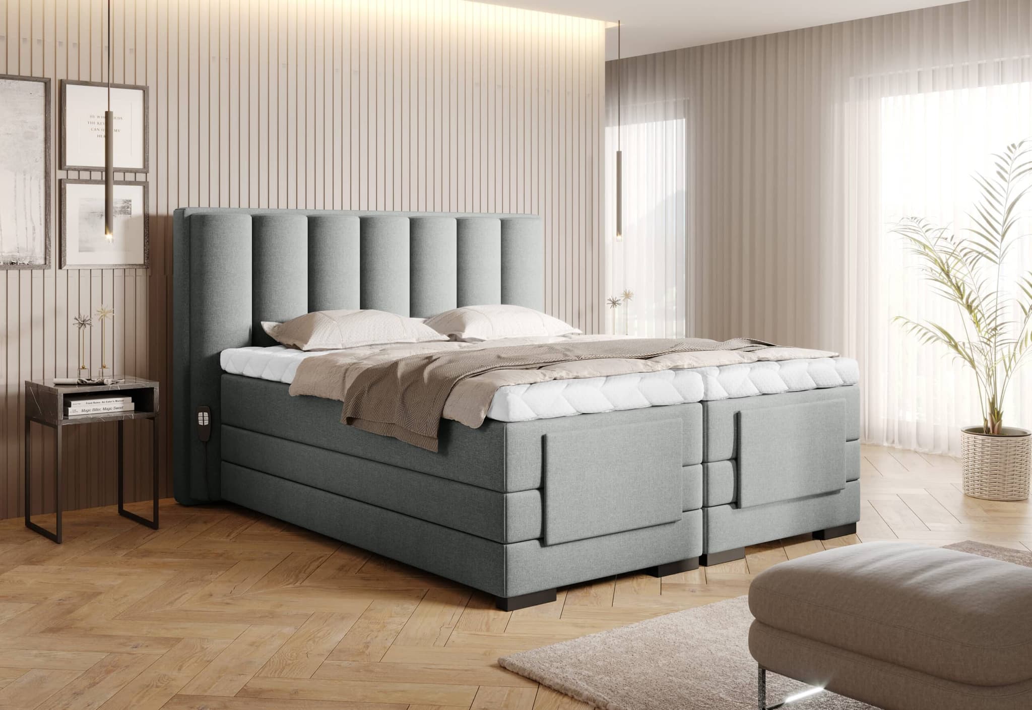 Pat Genoa cu Saltea, Topper, Electric Reglabil, Personalizabil