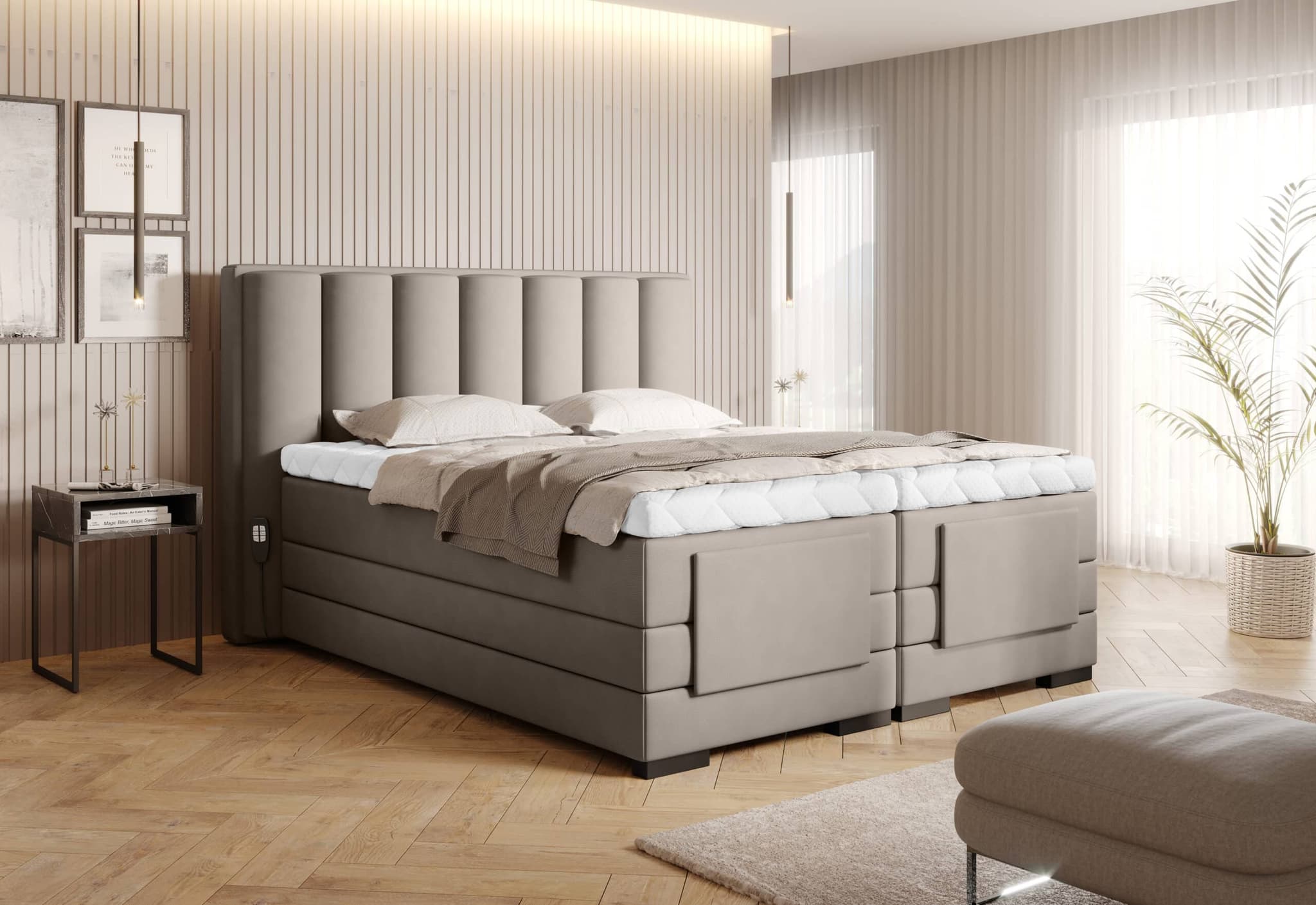 Pat Genoa cu Saltea, Topper, Electric Reglabil, Personalizabil