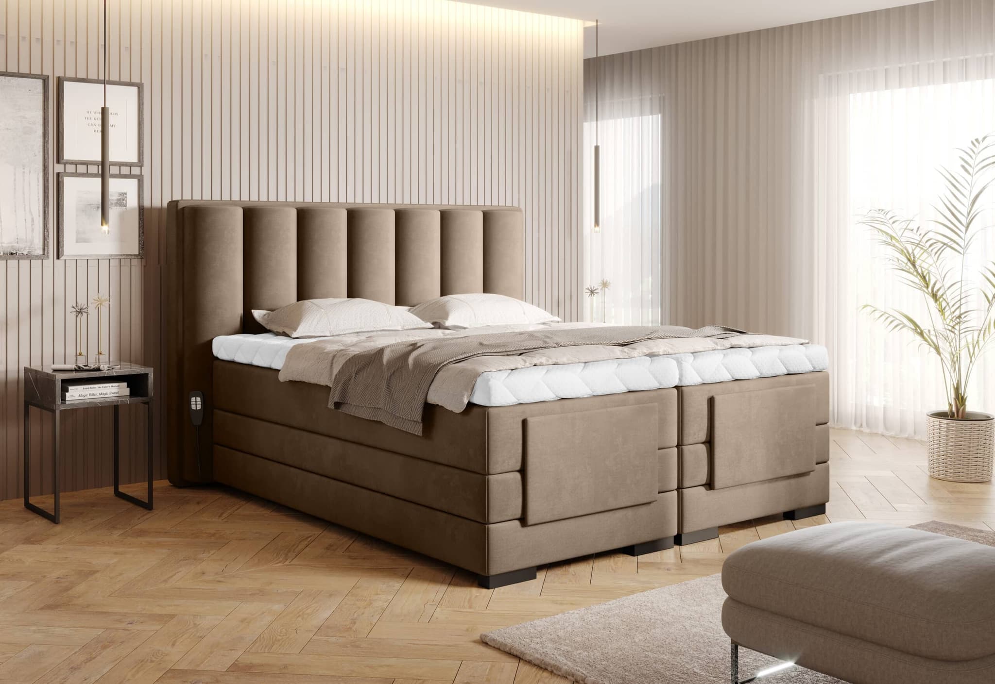 Pat Genoa cu Saltea, Topper, Electric Reglabil, Personalizabil