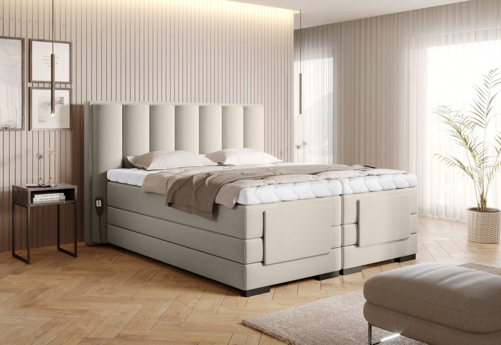 Pat Genoa cu Saltea, Topper, Electric Reglabil, Personalizabil