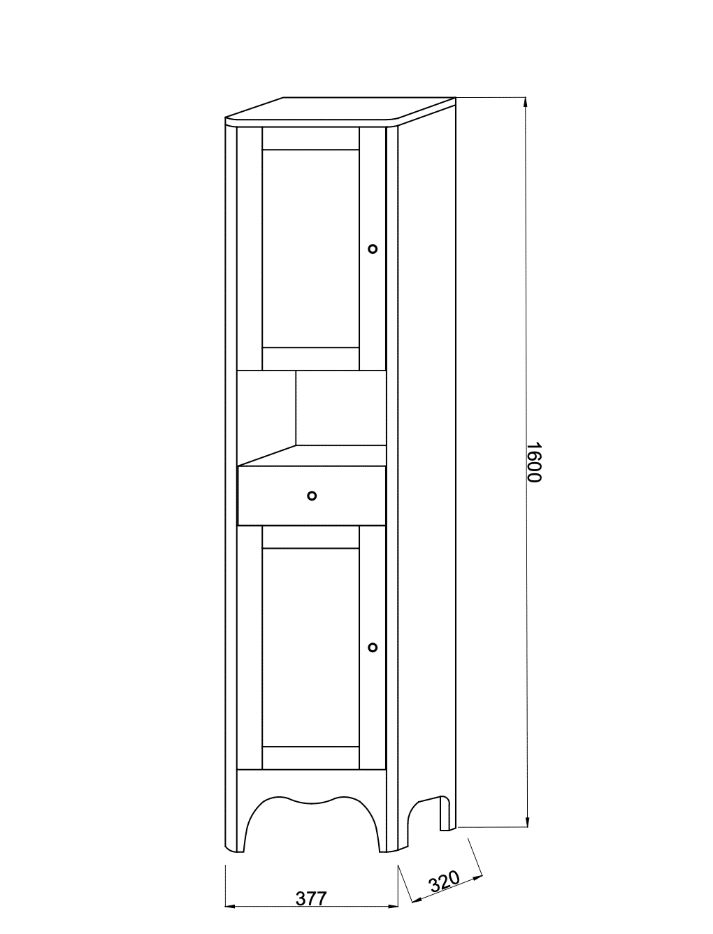 Set Mobilier Baie Dante Nuc/Alb, 115cm