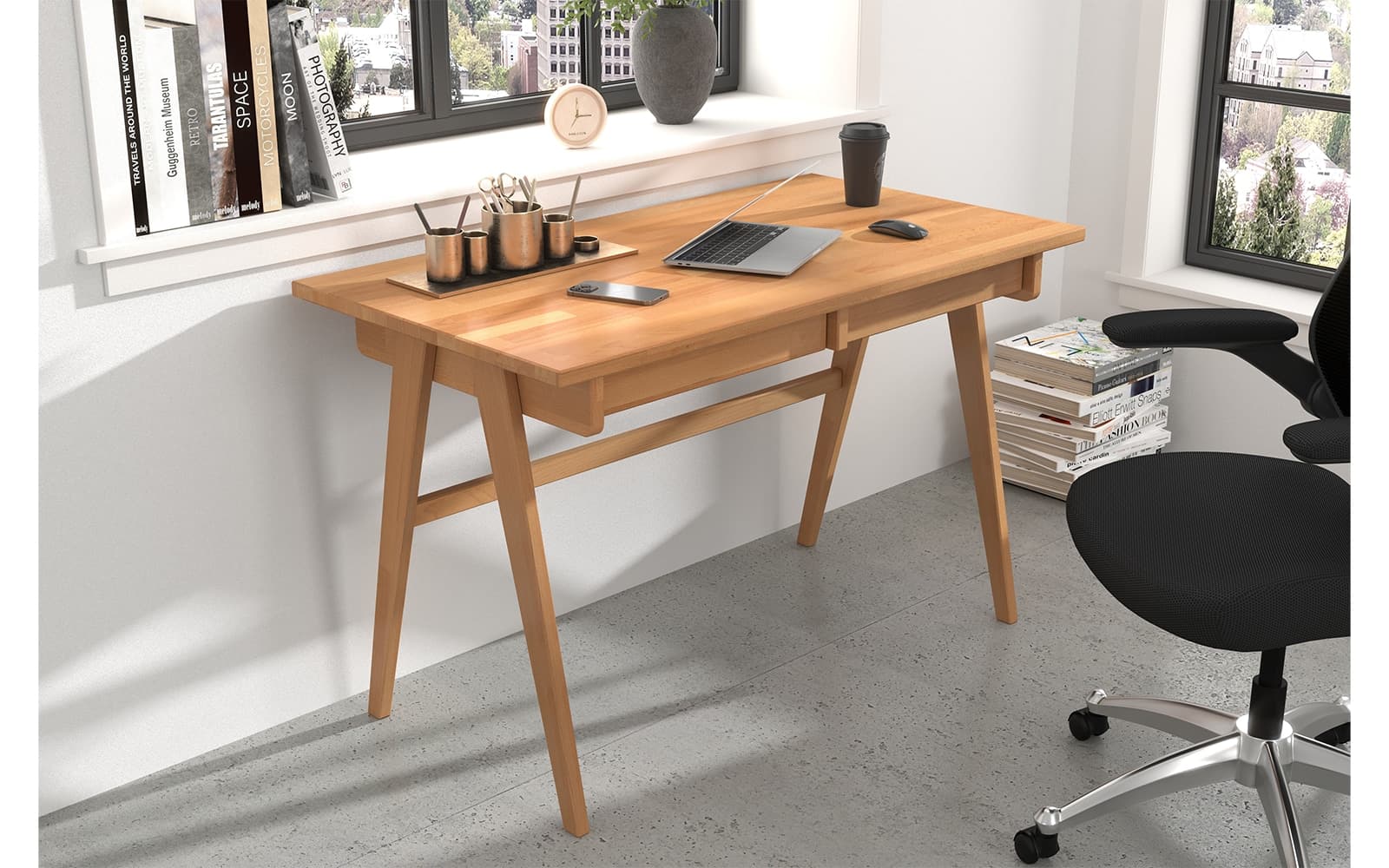 Birou Baraga, Lemn Masiv, 120x65x75cm, Personalizabil