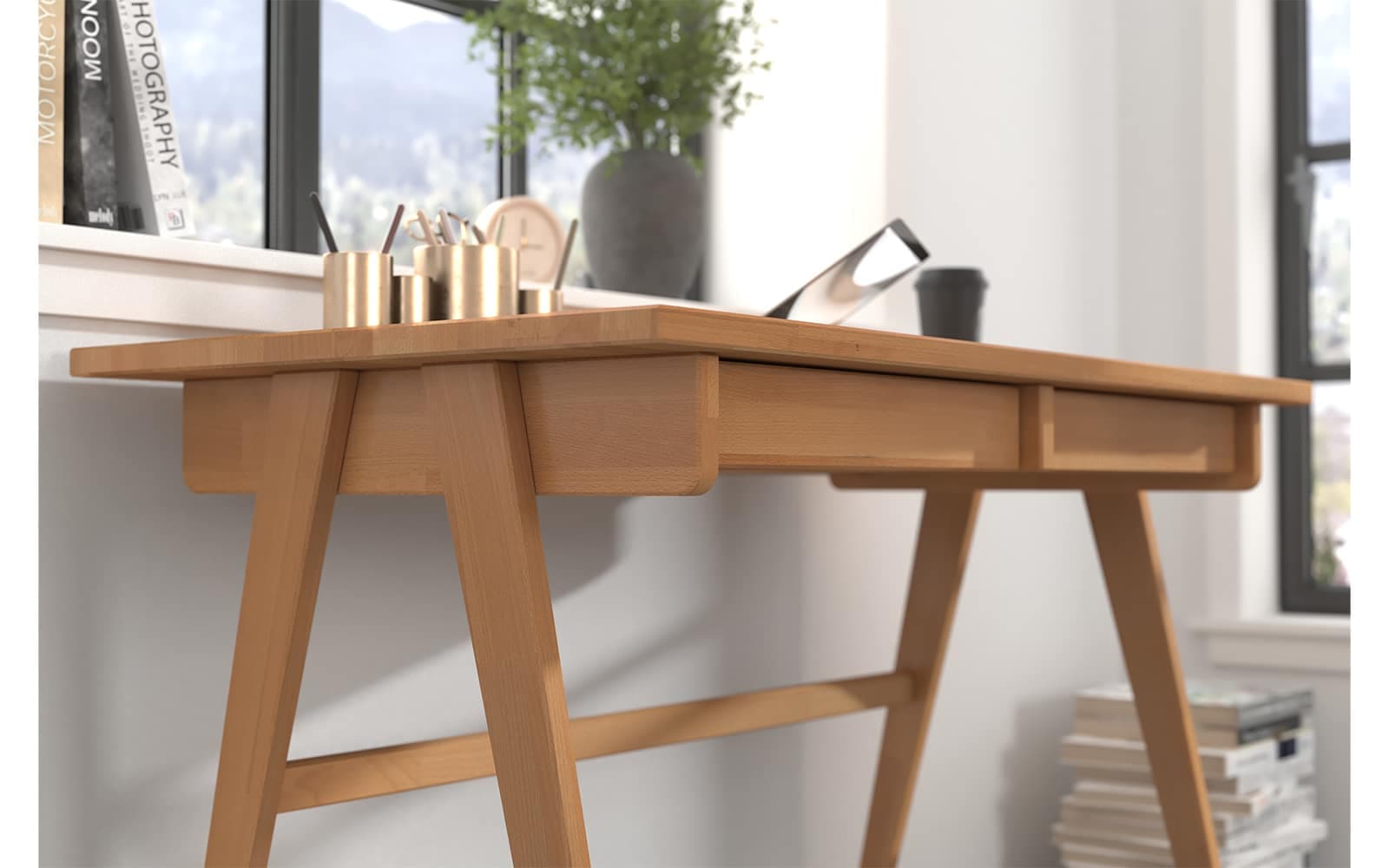Birou Baraga, Lemn Masiv, 120x65x75cm, Personalizabil