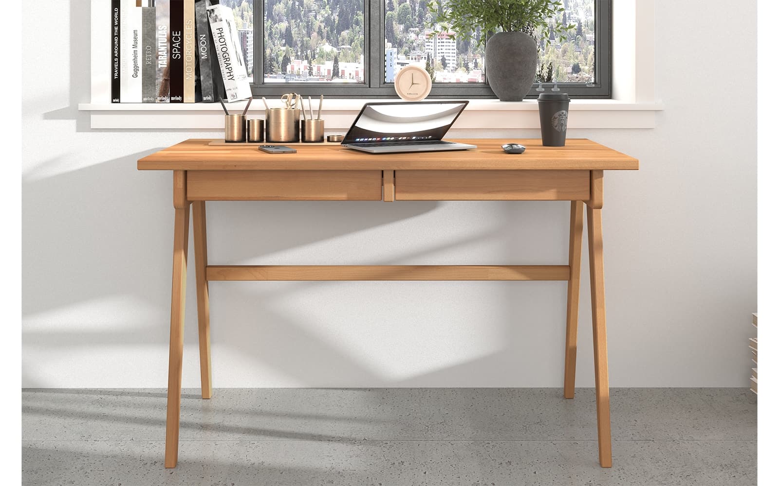 Birou Baraga, Lemn Masiv, 120x65x75cm, Personalizabil