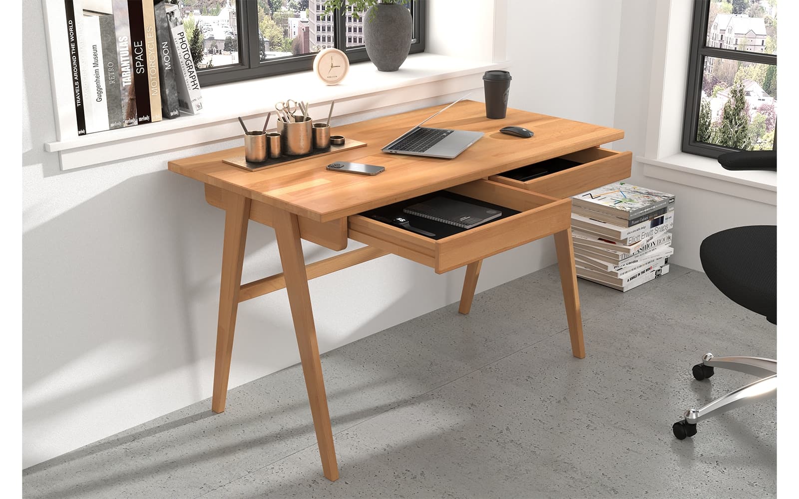 Birou Baraga, Lemn Masiv, 120x65x75cm, Personalizabil