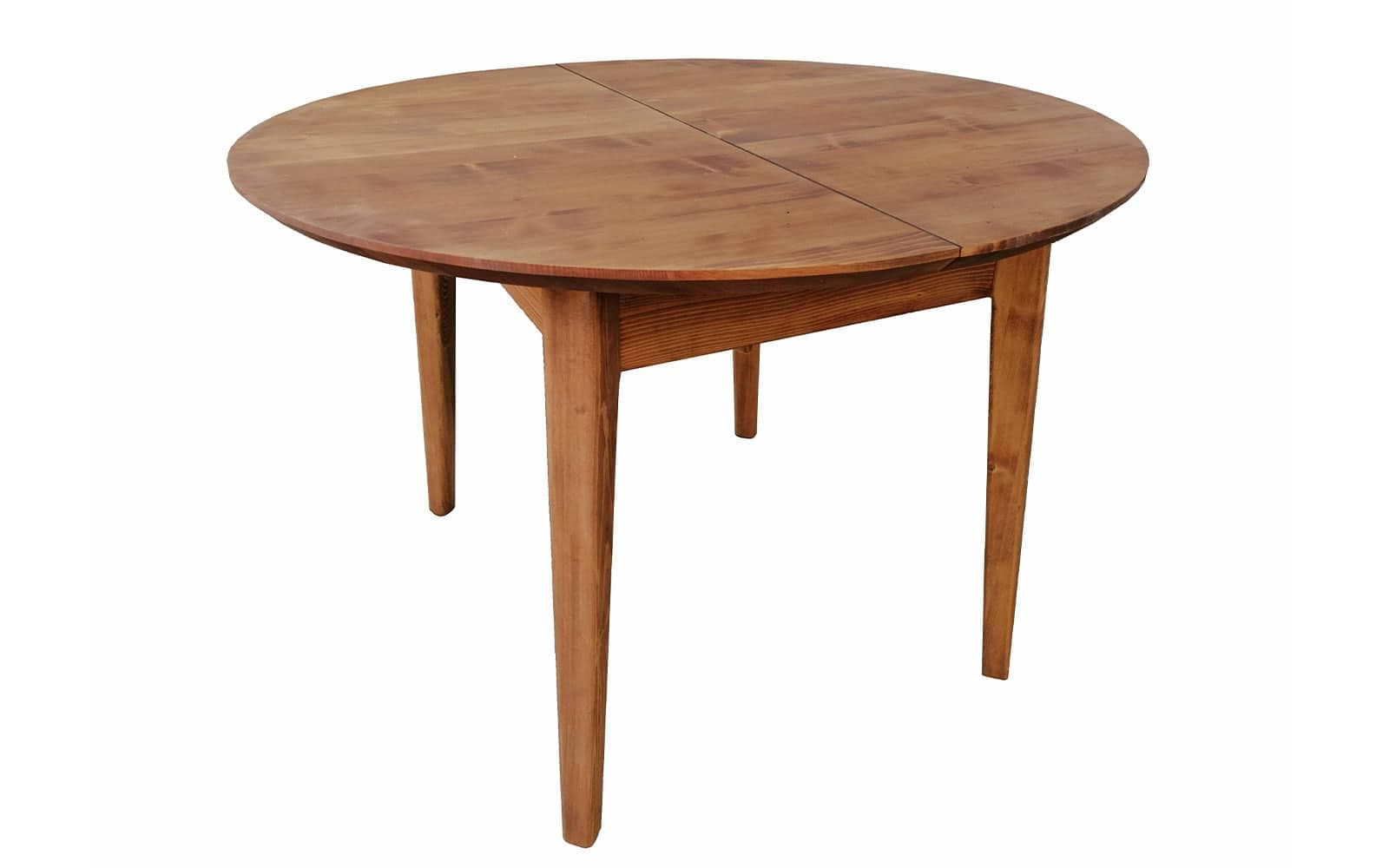 Masă Dining Rotundă Extensibilă Timeless, Lemn Masiv, 110/150x76 cm, Whisky