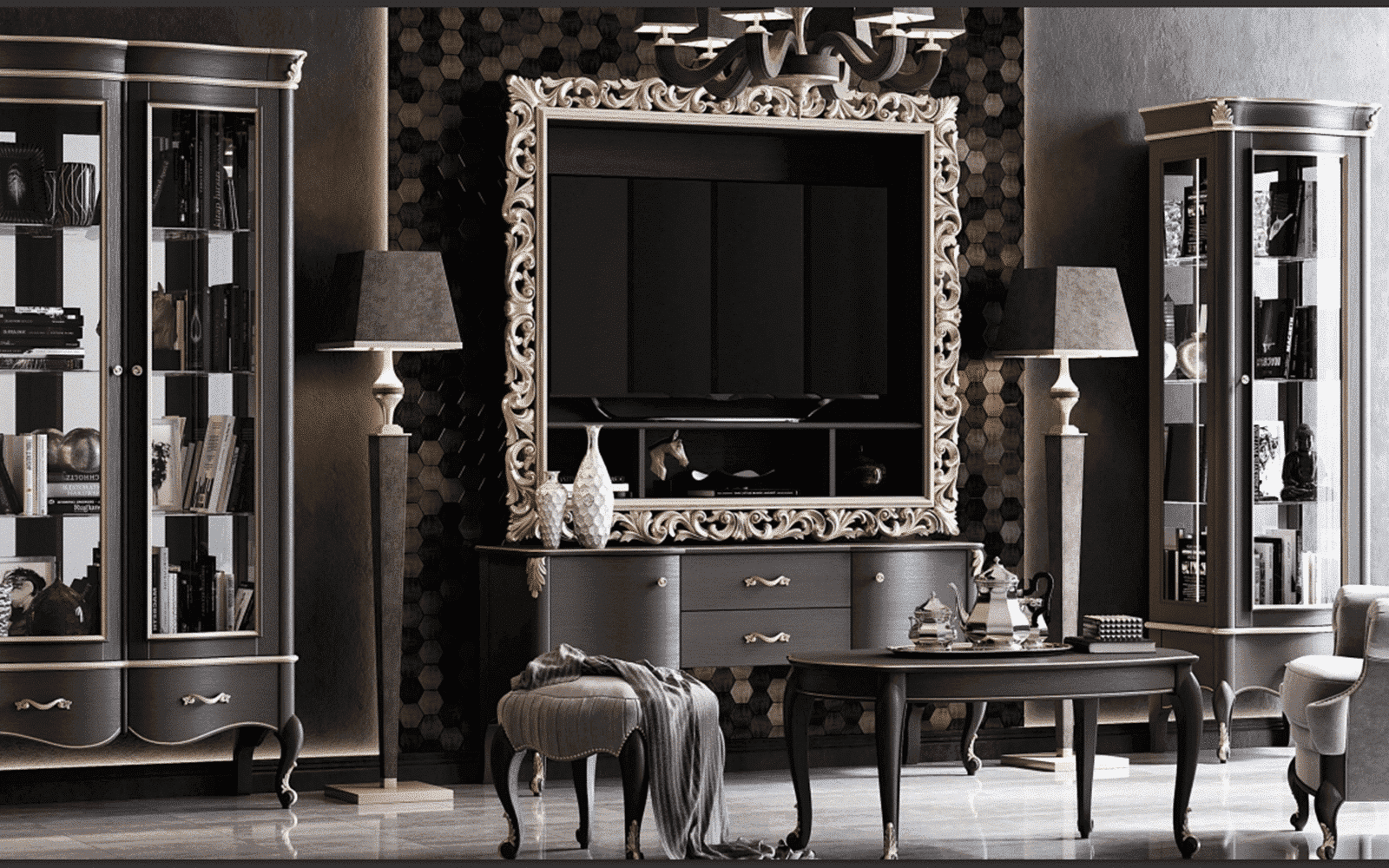 Set Living Celisea, Lemn Masiv, 160 x 30 x 145 cm