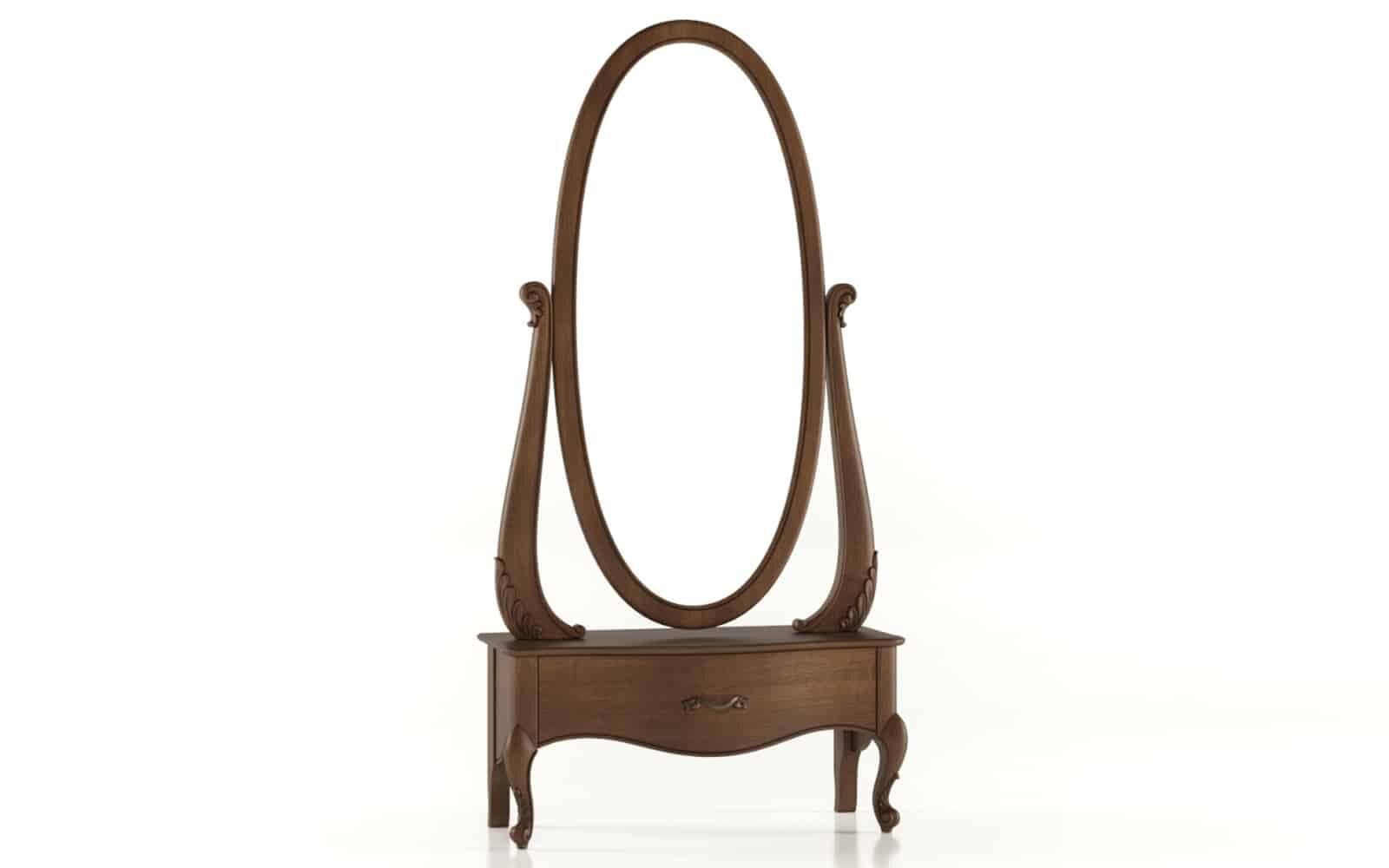 Bufet Celisea cu Oglindă Rotativă, Lemn Masiv, 94 x 43,5 x 186 cm