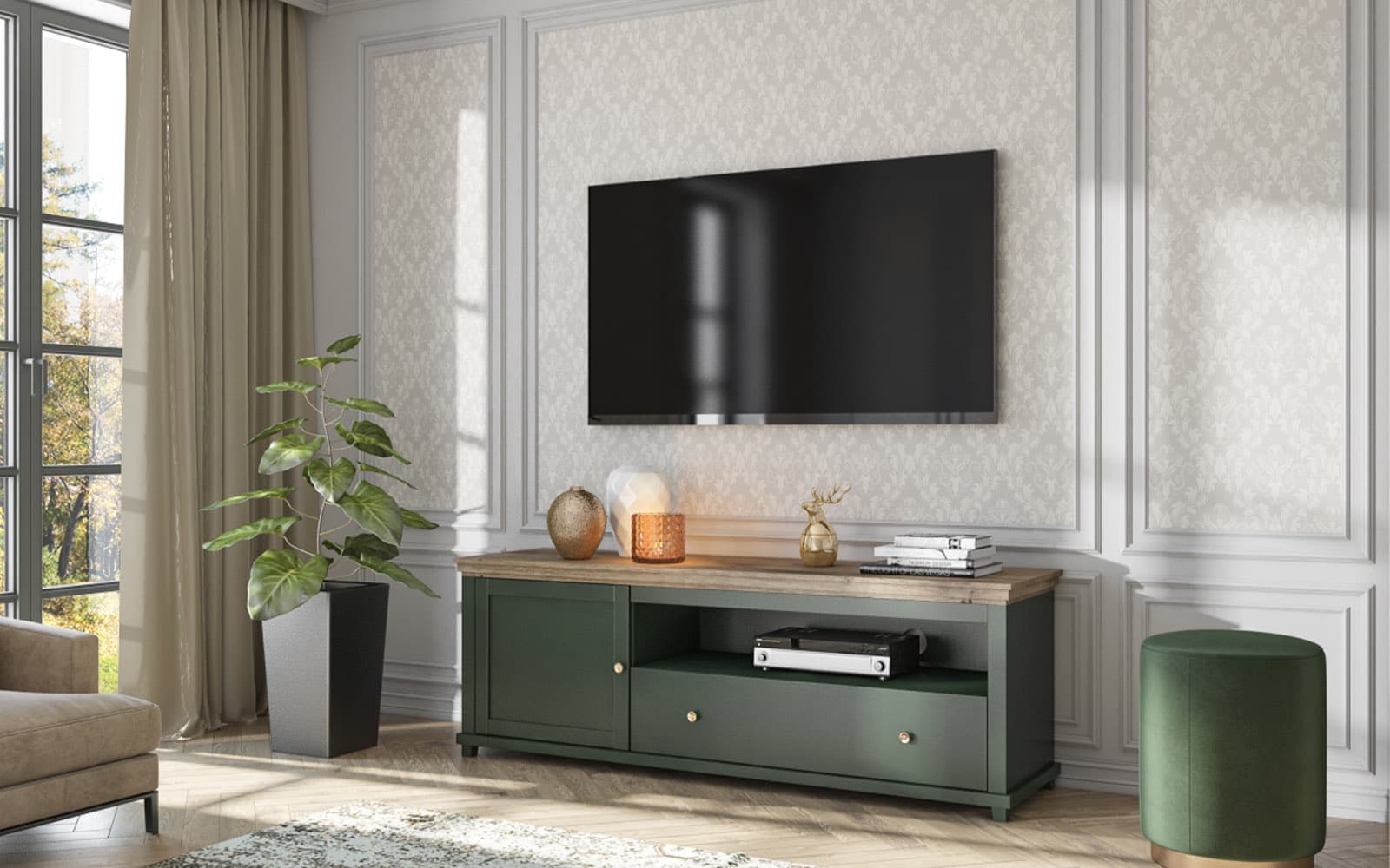 comodă tv jardon, 181x49x61cm, alb (copiază)
