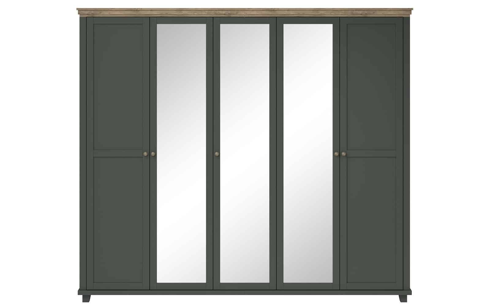 dulap jardon, 4 usi, cu oglinda, 200x62x216cm, grafit (copiază)