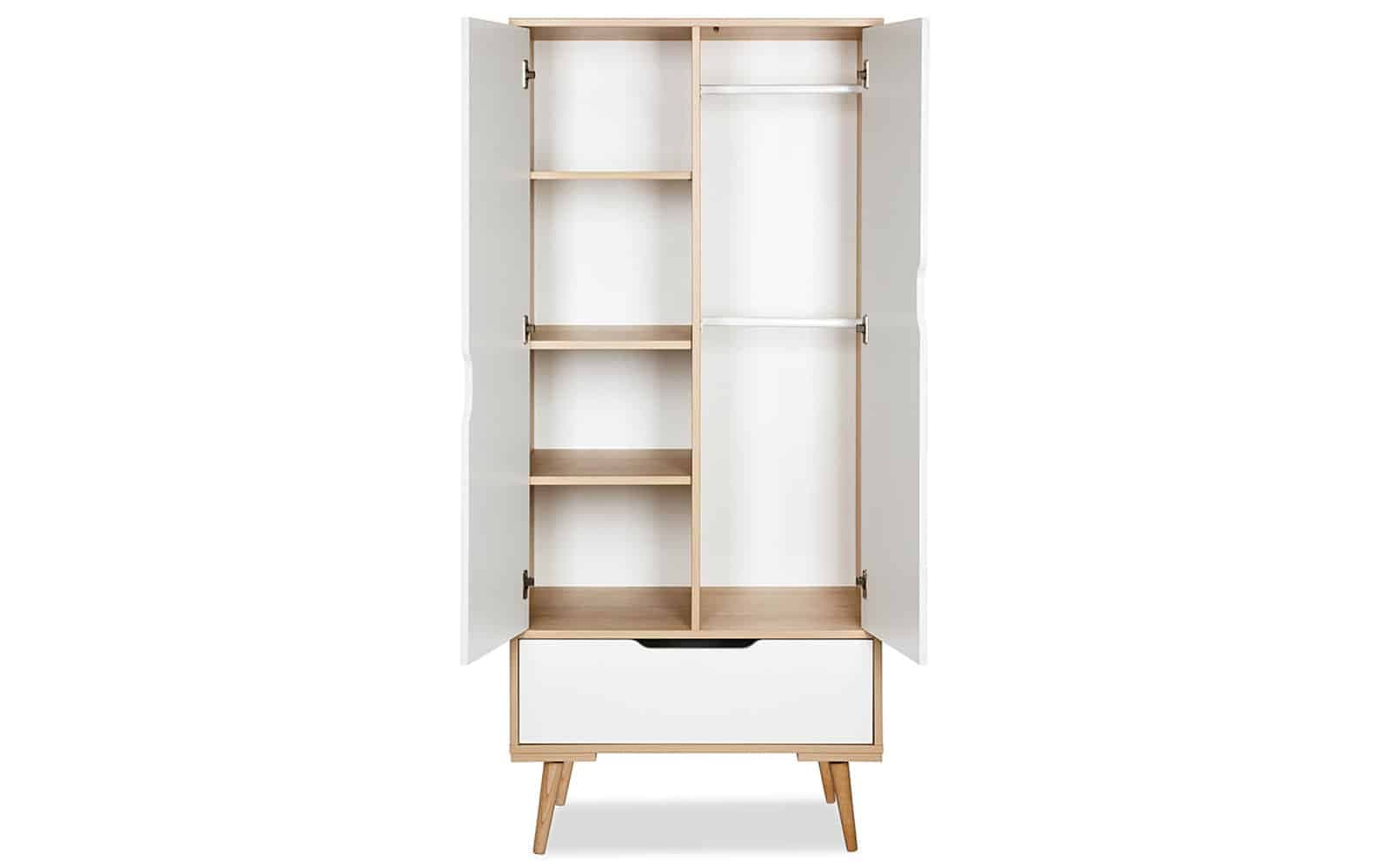 dulap copii paulette natur, lemn masiv, 80x52x183 cm (copiază)