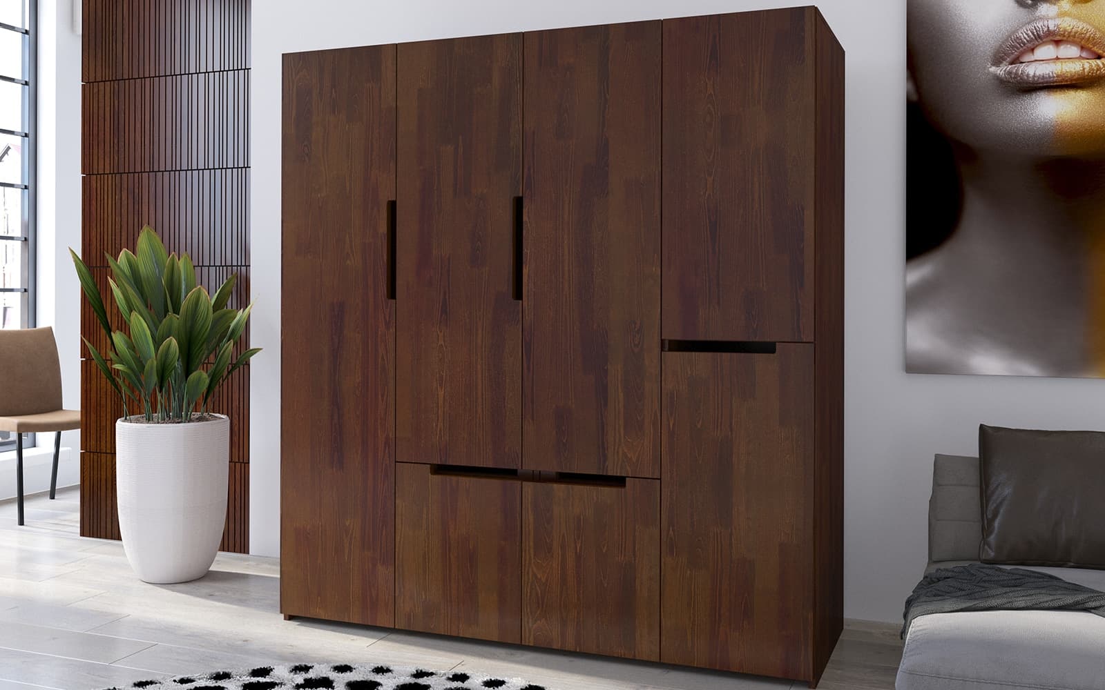 dulap terracraft, lemn masiv, 128x60x180