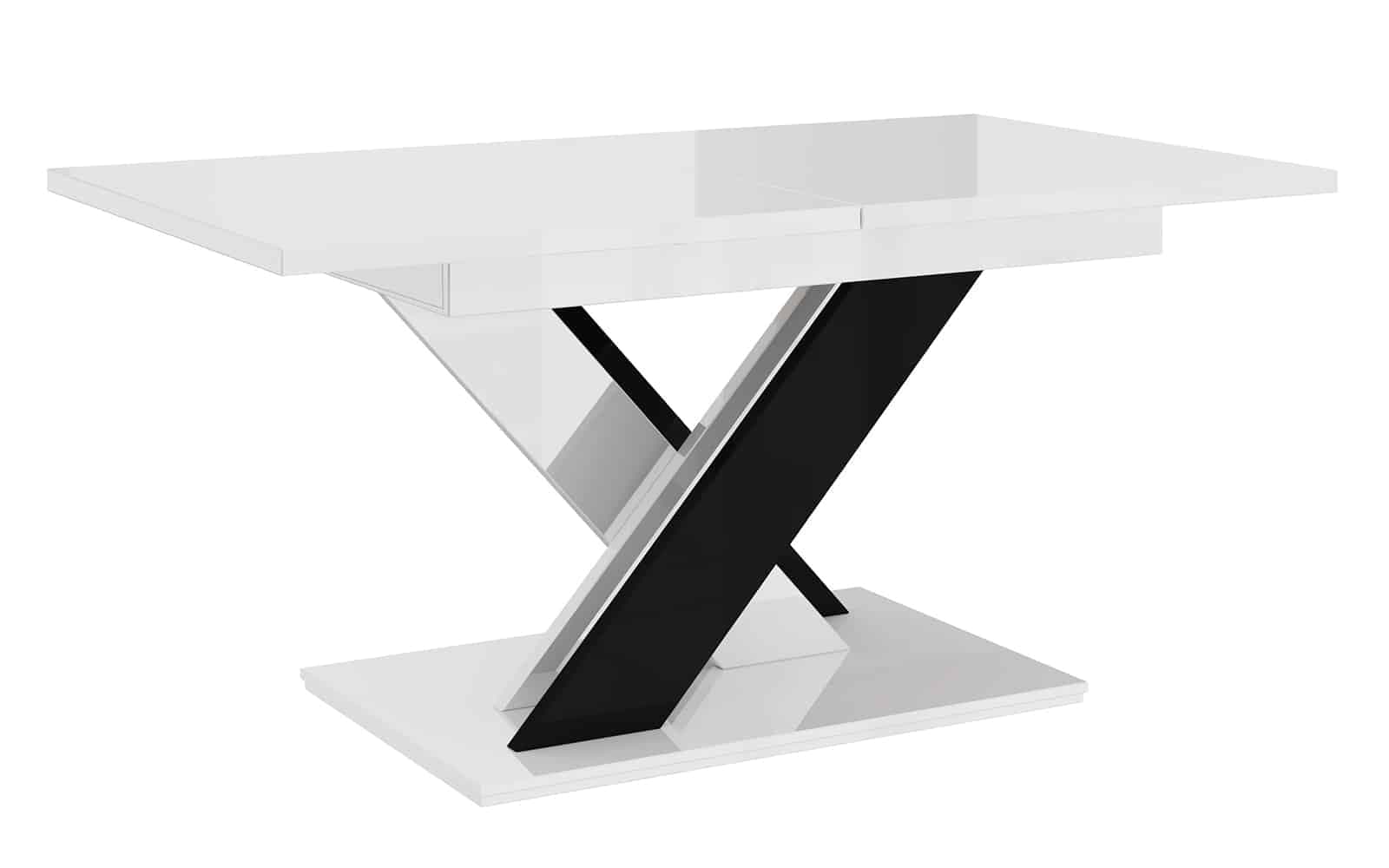 masă dining extensibilă royal stage, 140/180x80 cm, alb negru