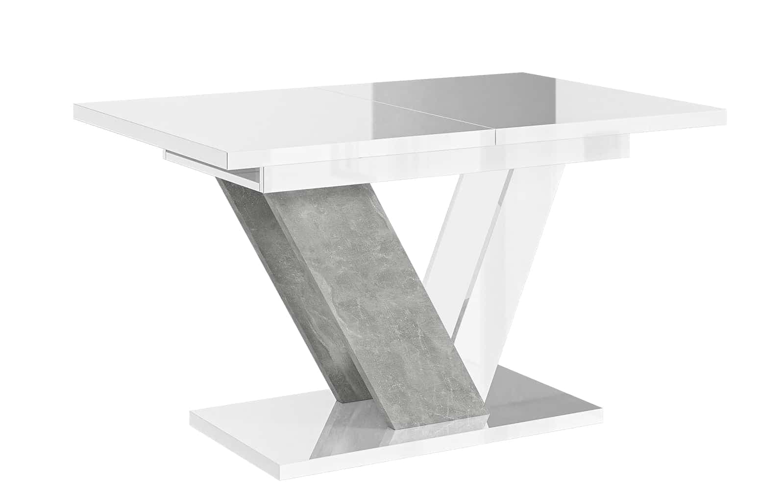 masă dining extensibilă harmonique, 120/160x80 cm, alb/negru