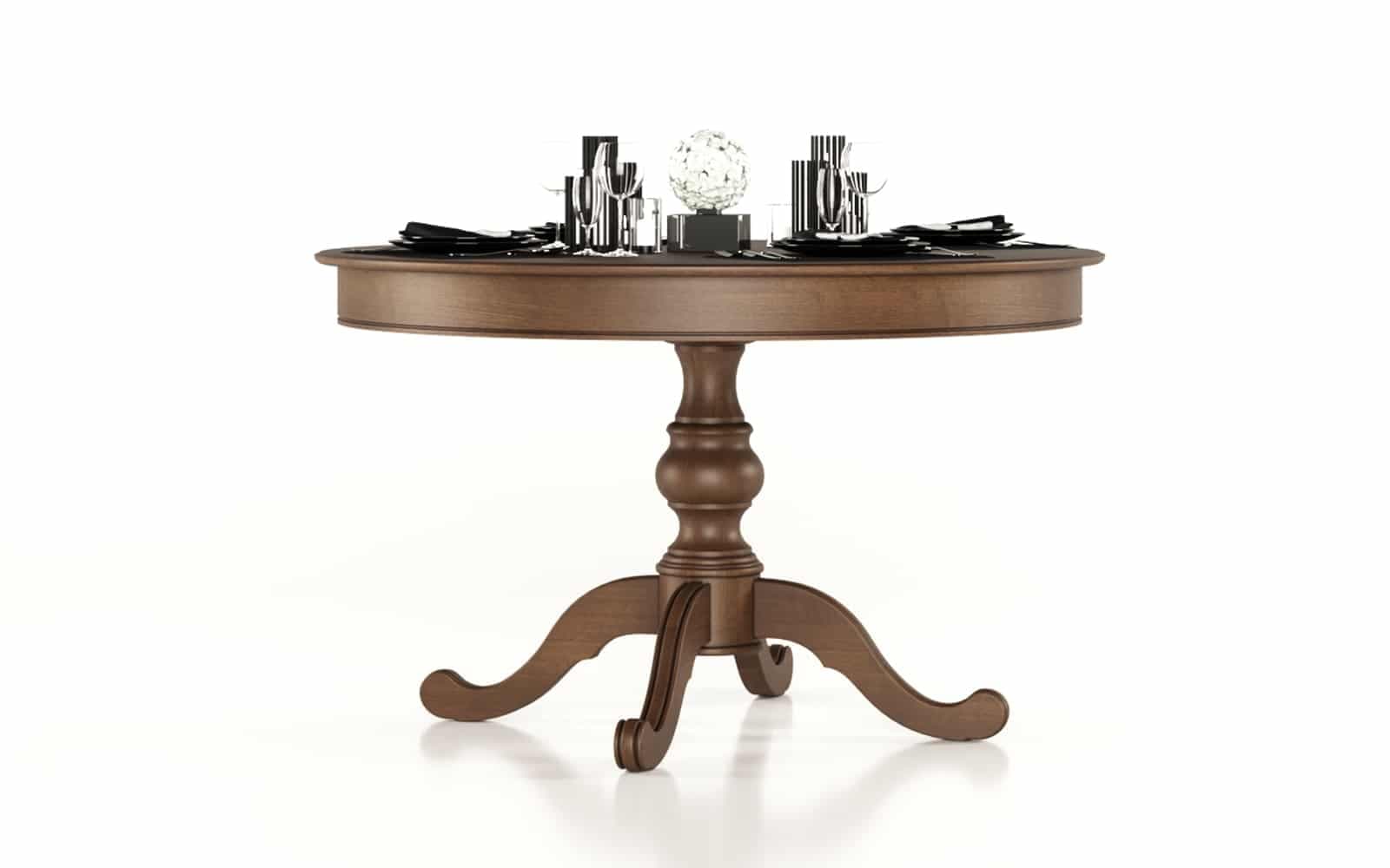 Masă Dining Seraphia, Rotundă, Pliabilă, Lemn Masiv, 130 x 79 cm