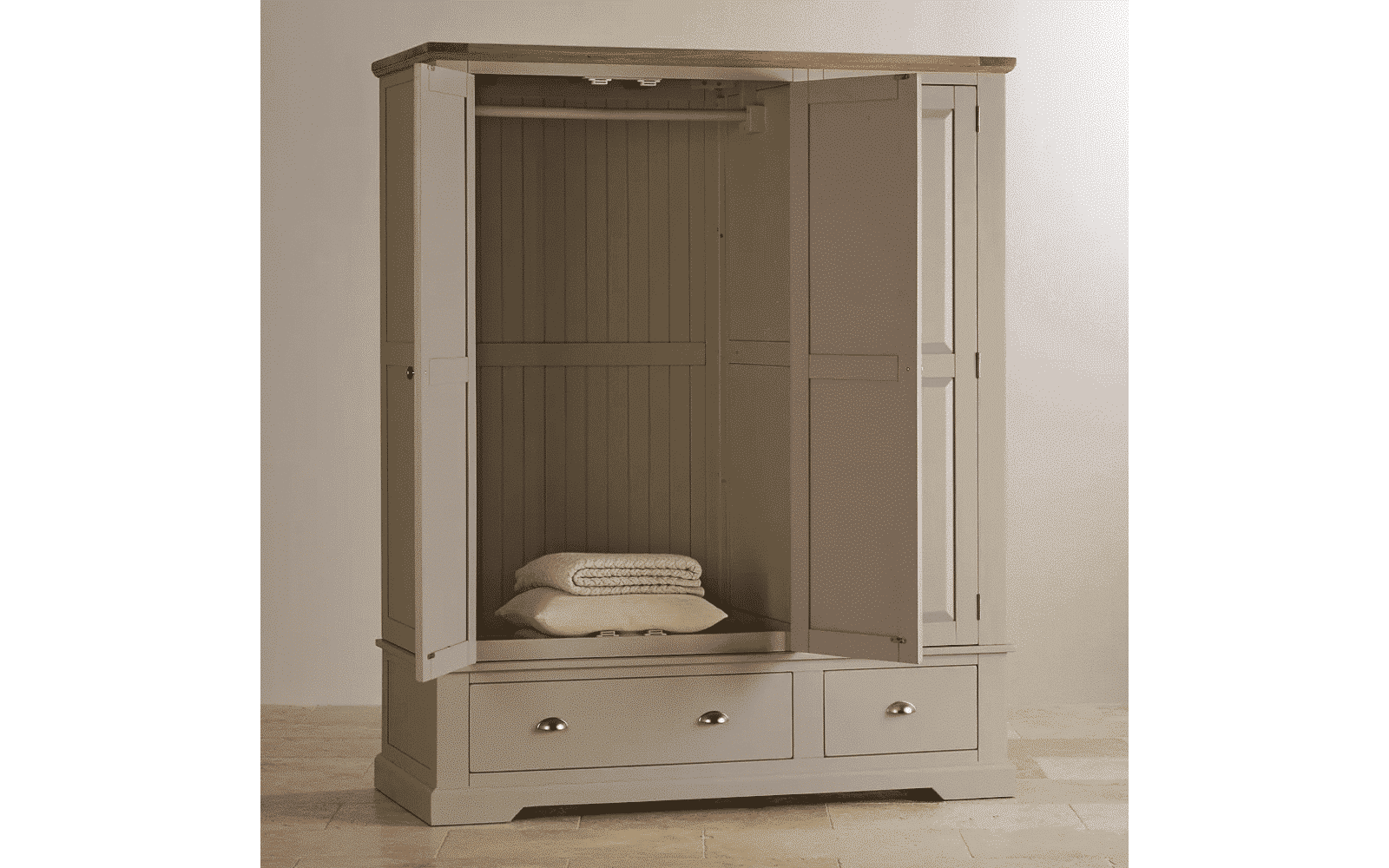 Set Dormitor Ives, Personalizabil, Lemn Masiv, Gri