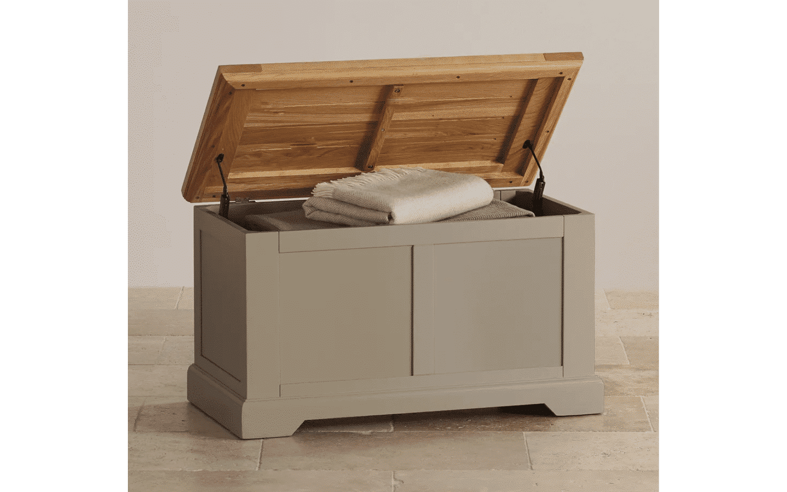 Băncuță Ives, Lemn Masiv, Personalizabilă, Gri, 92 x 48 x 52 cm