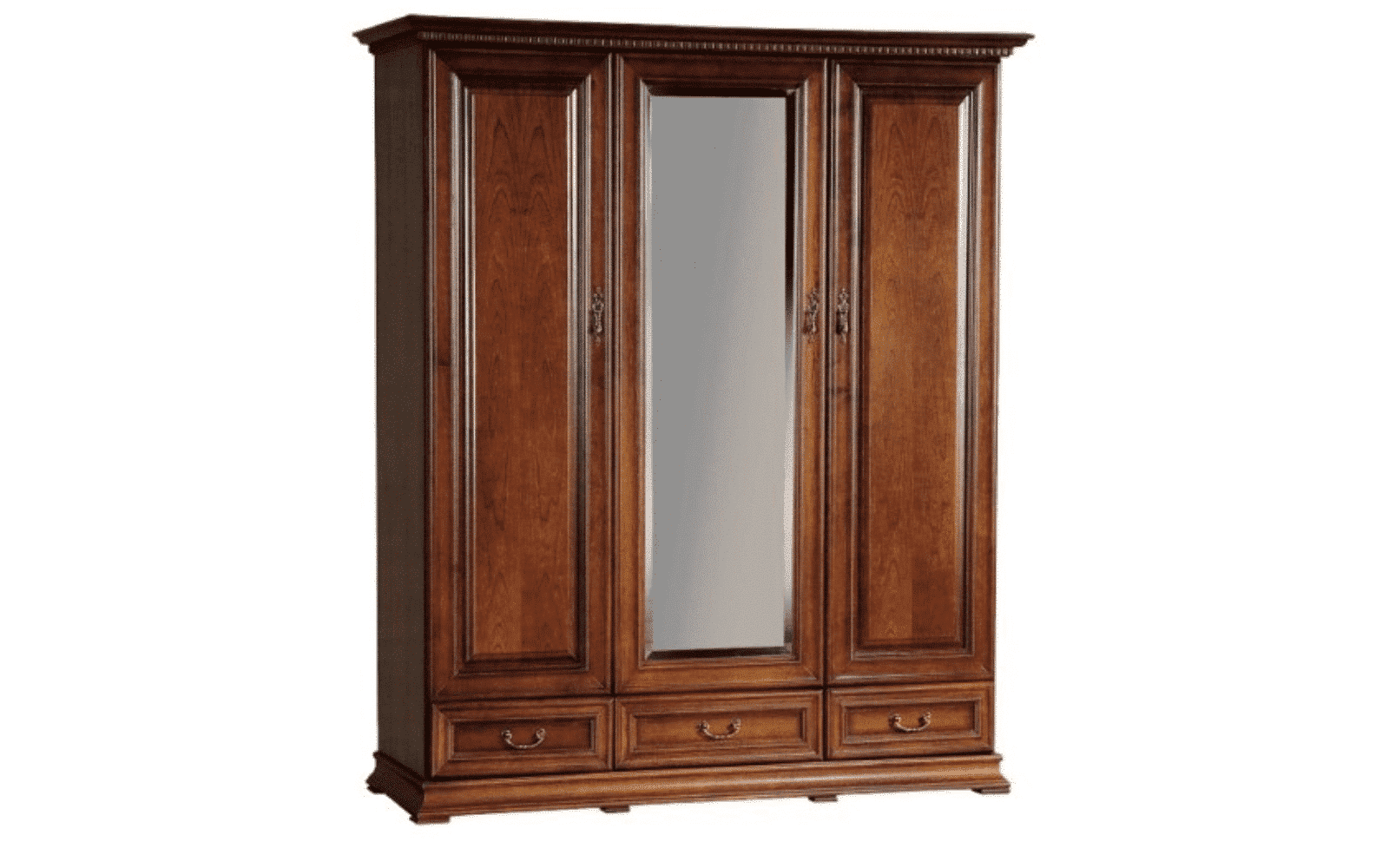 Dulap Ravino I, cu Oglindă, Lemn Masiv, Nuc, 172,2 x 60,5 x 207,9 cm