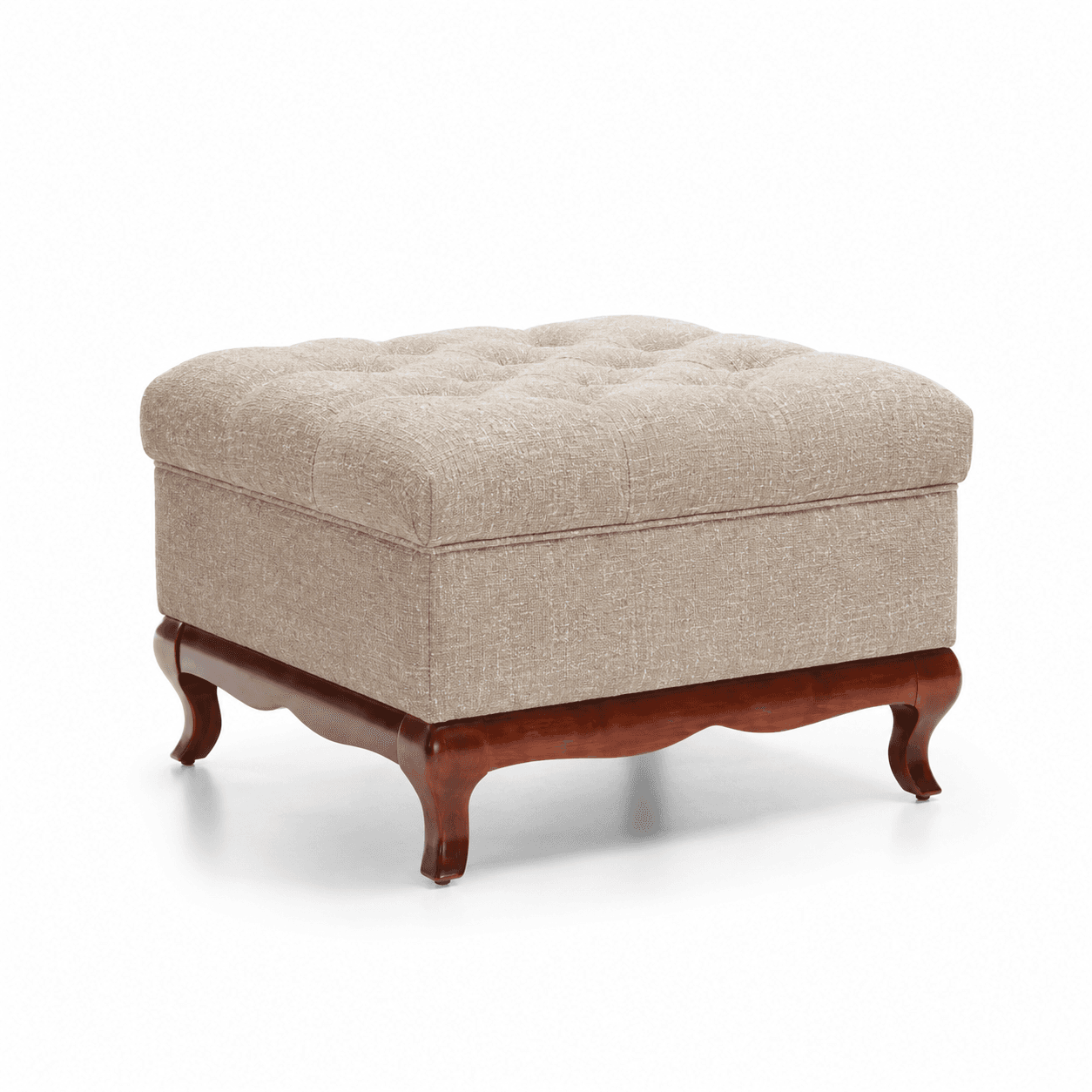 Pouf Milan, Lemn Masiv,  70 x 70 x 47 cm