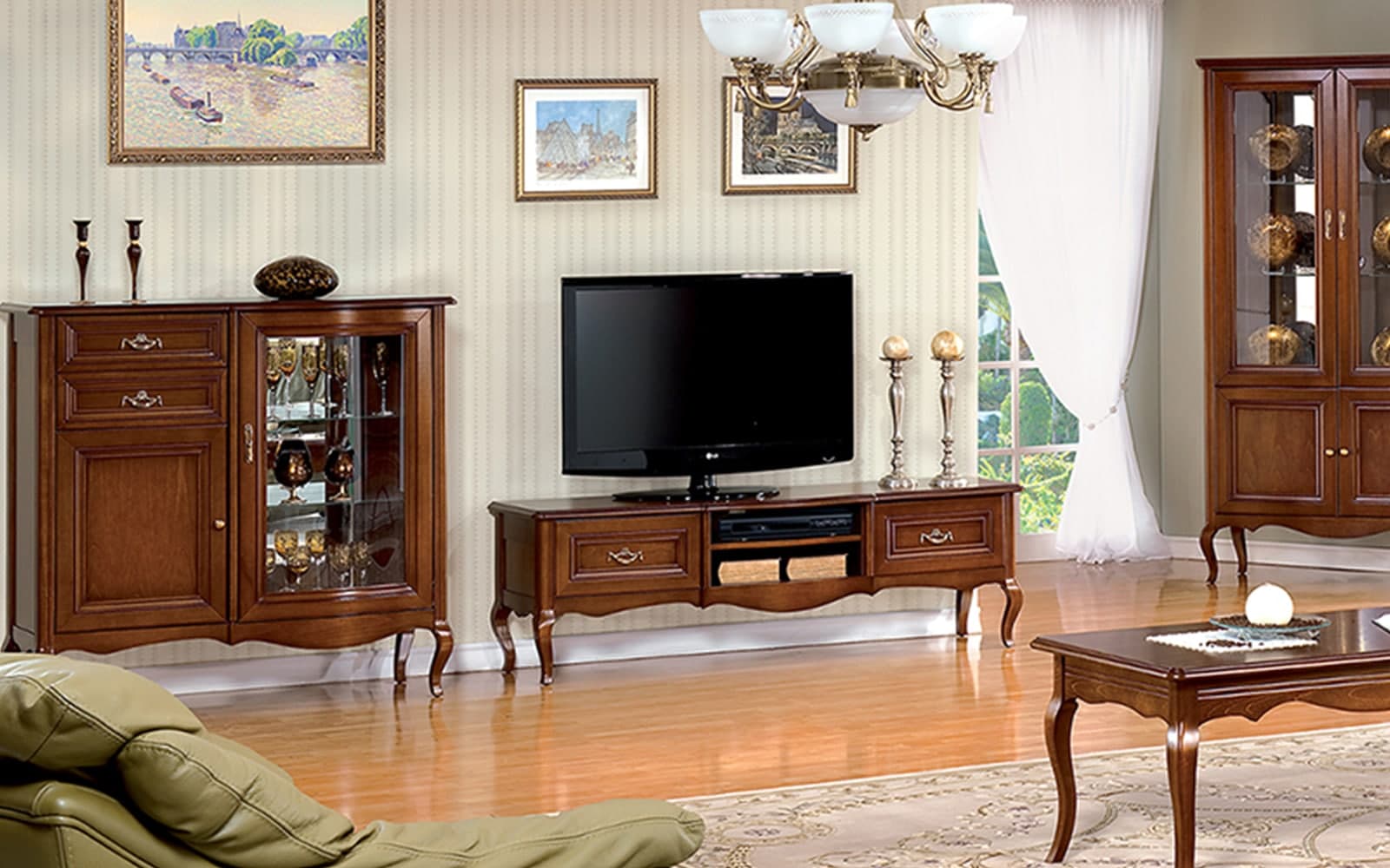 Set Living Alexandros, Nuc din lemn masiv