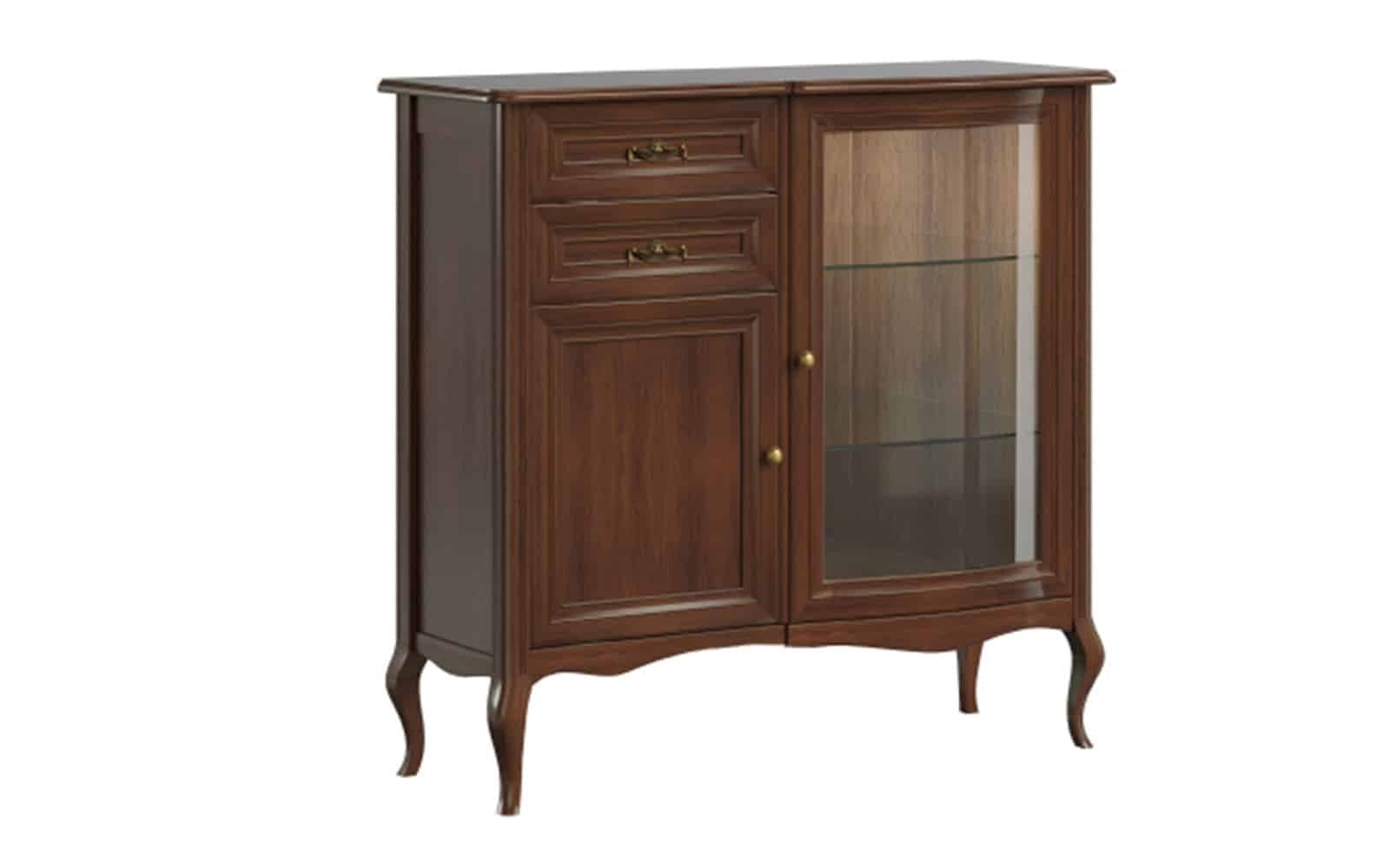 Bufet Alexandros, Nuc, 129,4 x 49,7 x 125,5 cm din lemn masiv